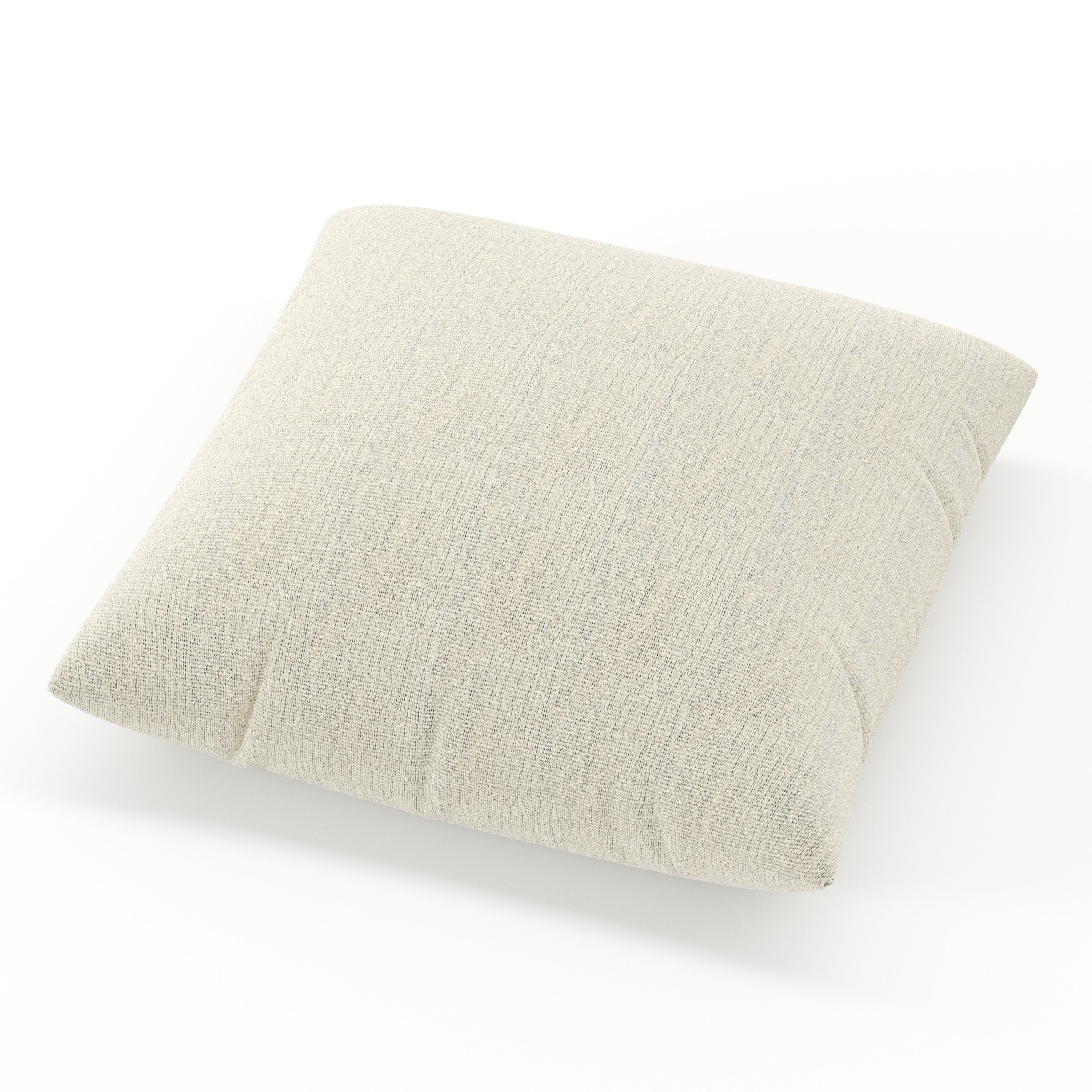 Block cushion in Orsay Boucle Cream and Marine, square simple cushion in textured boucle with cream and deep blue tones and soft structure, size 60cm x 60cm