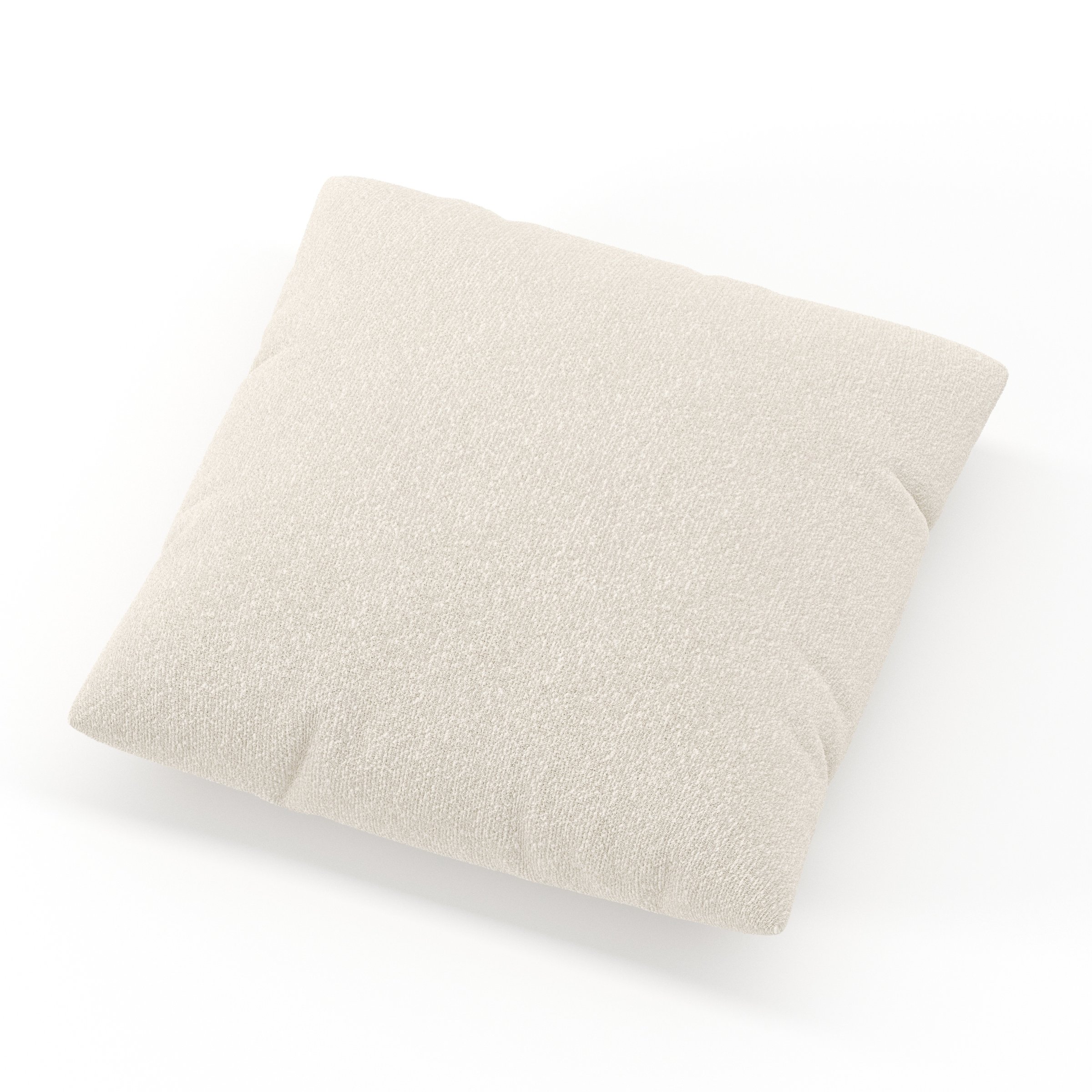 Block cushion in Kilda Boucle Cream, square simple cushion in soft cream boucle with clean edges and soft structure, size 40cm x 40cm
