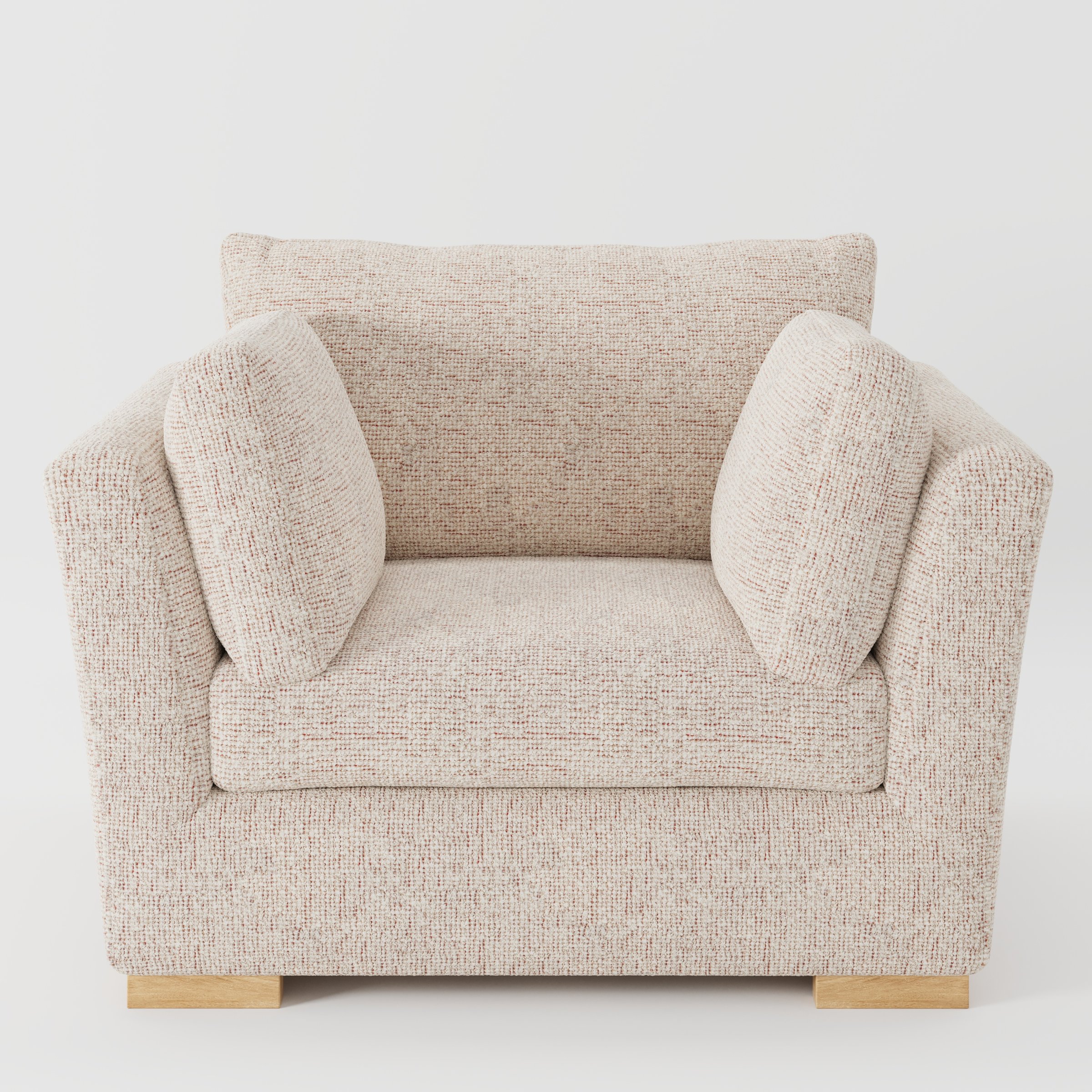 Stowe armchair in Orsay Boucle Cream and Copper shown front-on against a neutral studio backdrop.