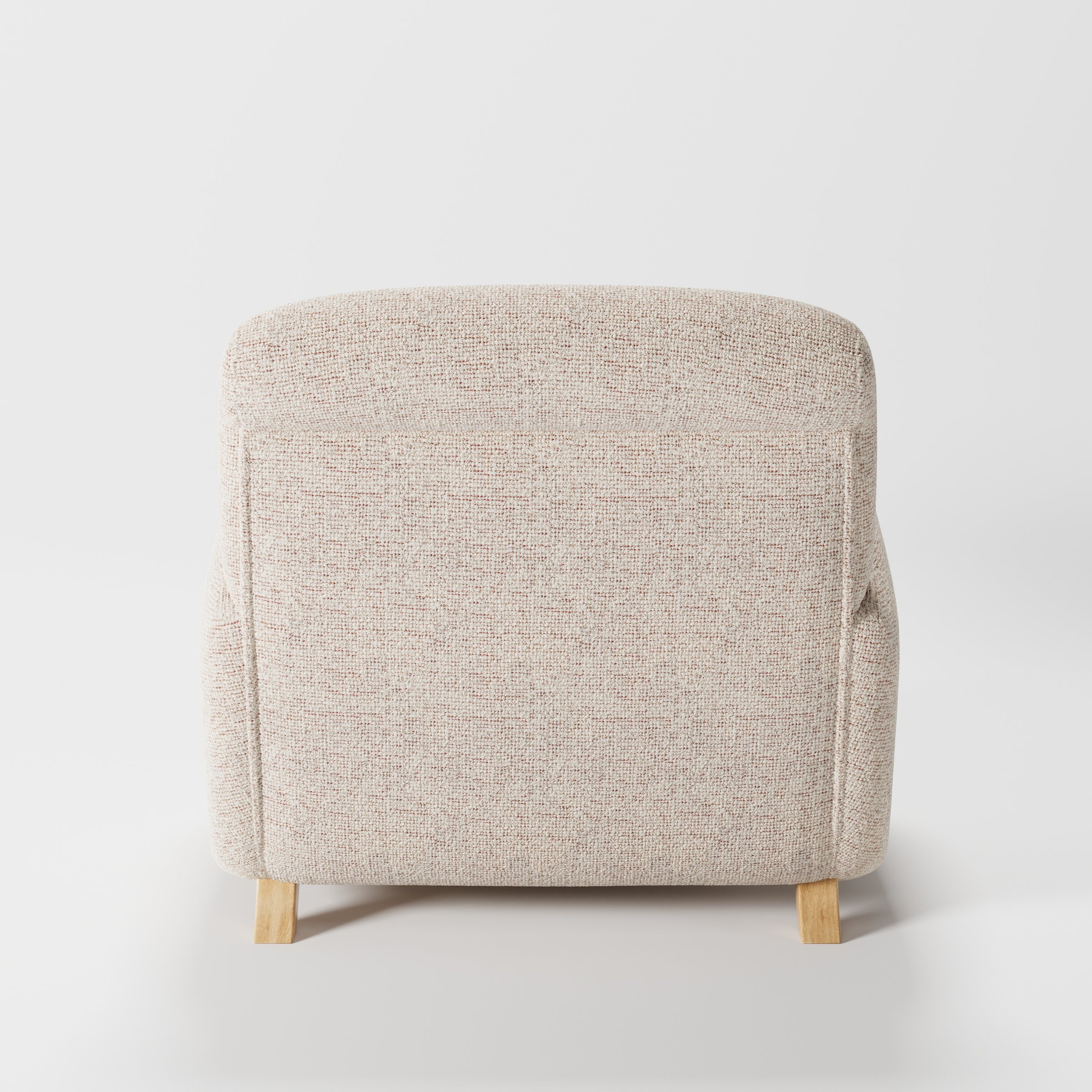 Rye armchair in Orsay Boucle Cream and Copper shown from the rear highlighting backrest shape and upholstery finish.