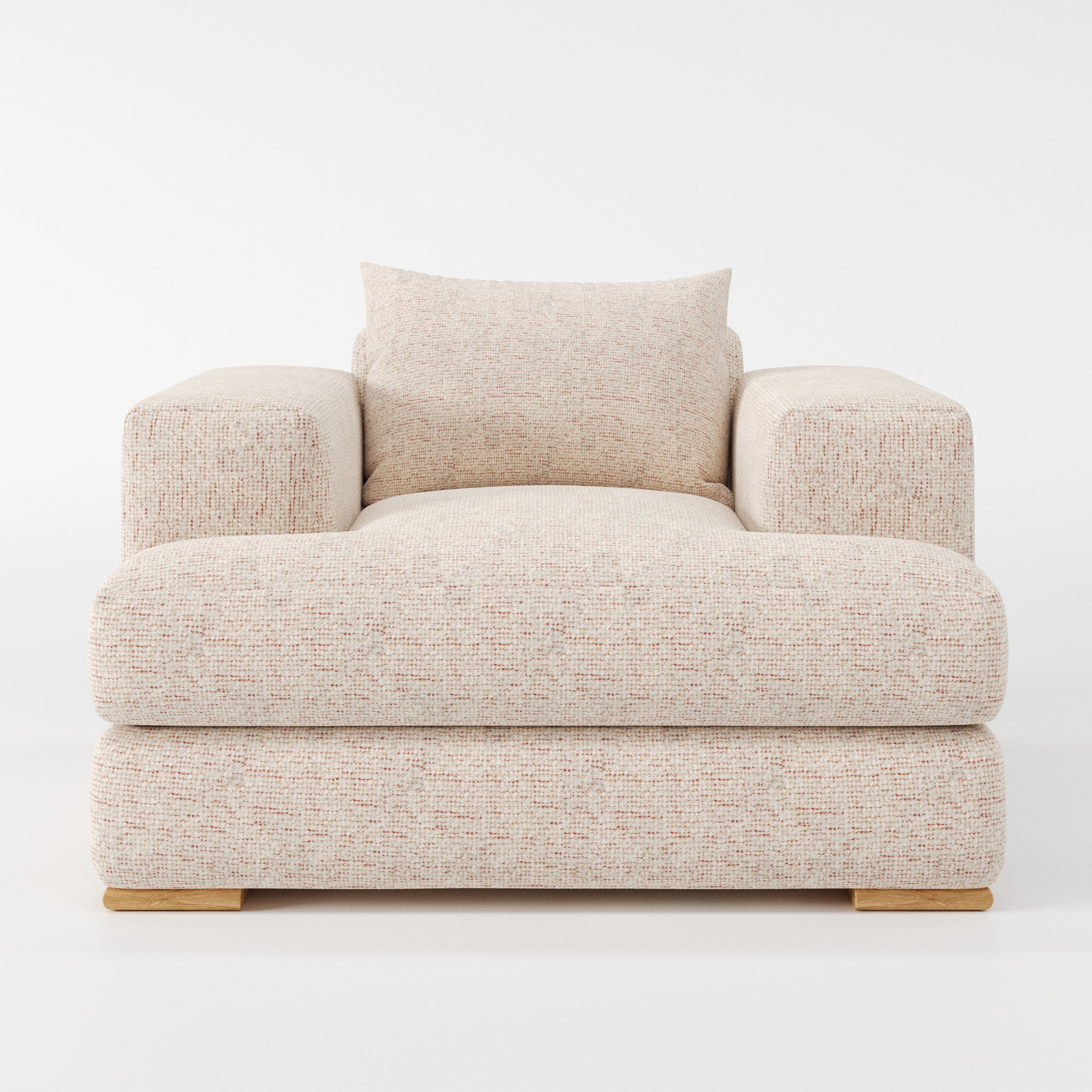 Fane armchair in Orsay Boucle Cream and Copper shown front-on against a neutral studio backdrop.