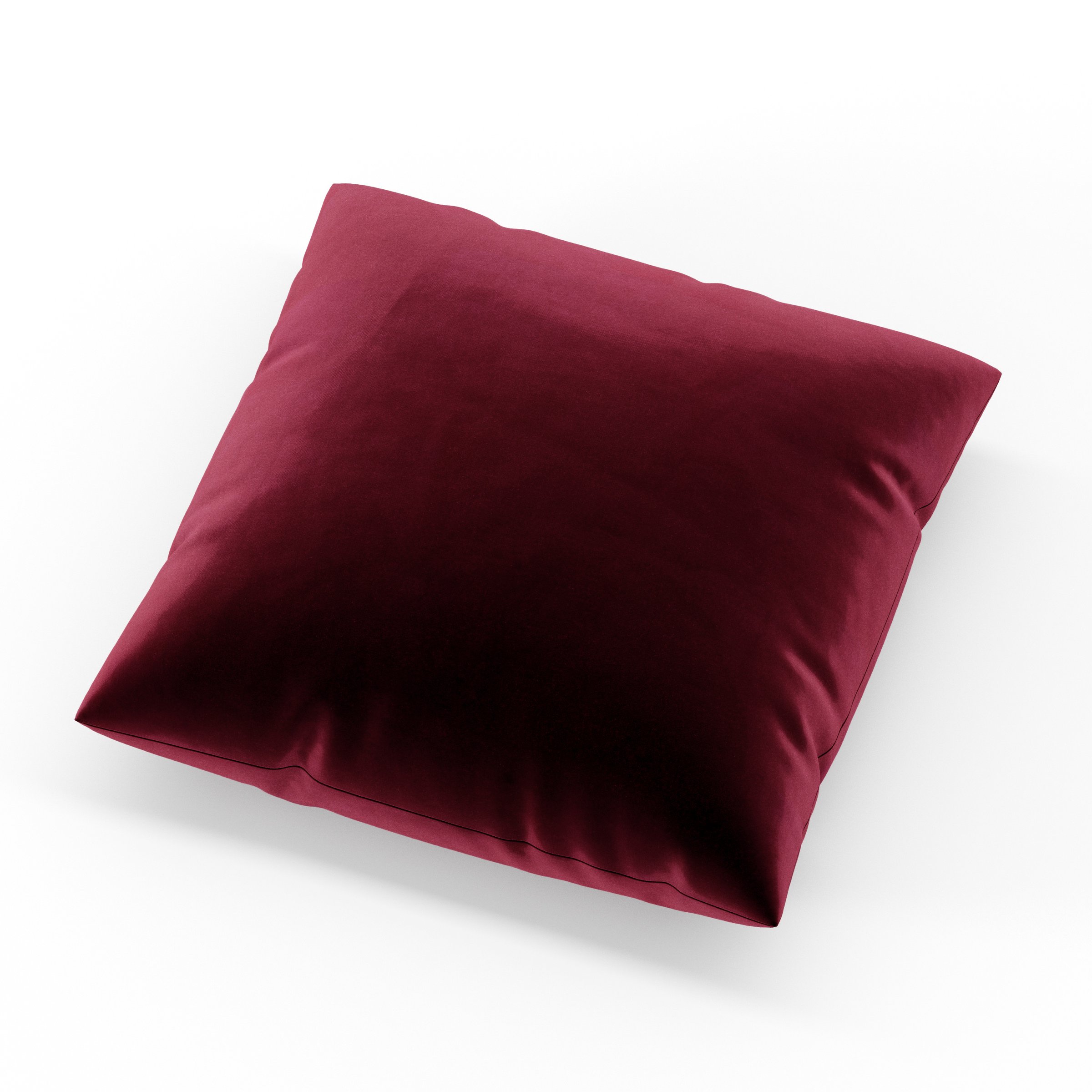 Block cushion in Noss Velvet Plum, square simple cushion in deep plum velvet with clean edges and soft structure, size 40cm x 40cm