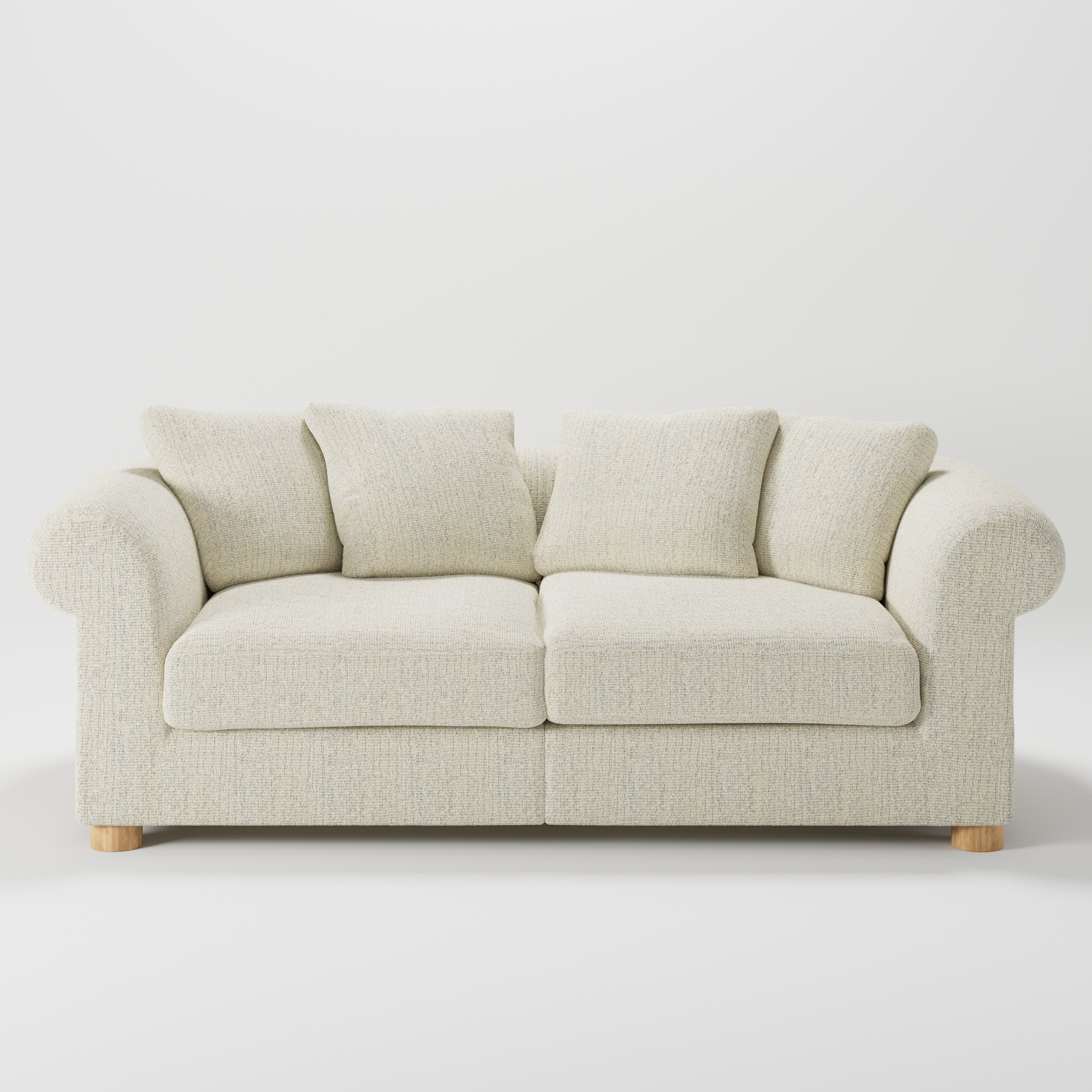 Windermere sofa in Orsay Boucle Cream and Marine shown front-on against a neutral studio backdrop.