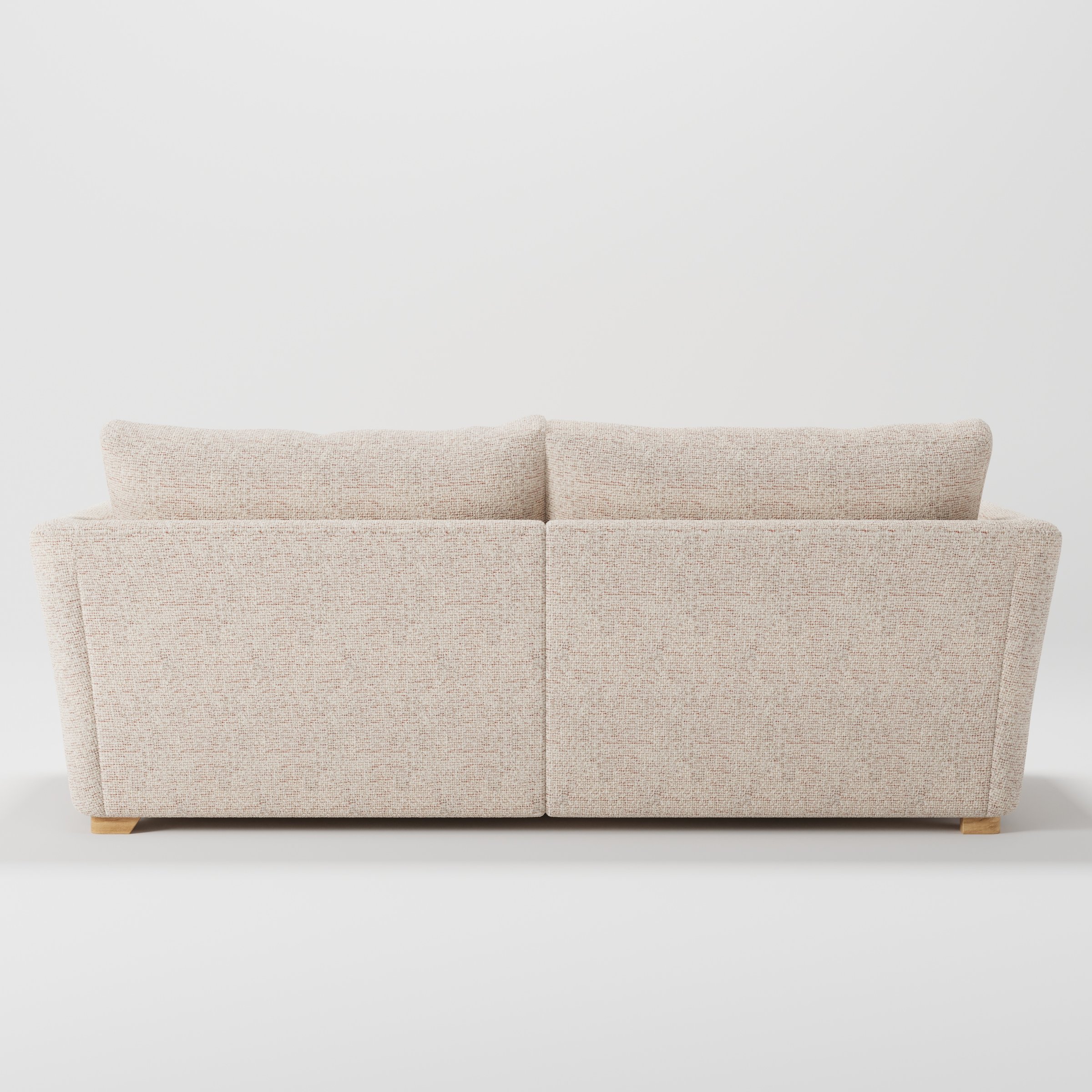 Stowe sofa in Orsay Boucle Cream and Copper shown from the rear highlighting back cushions and upholstery finish.