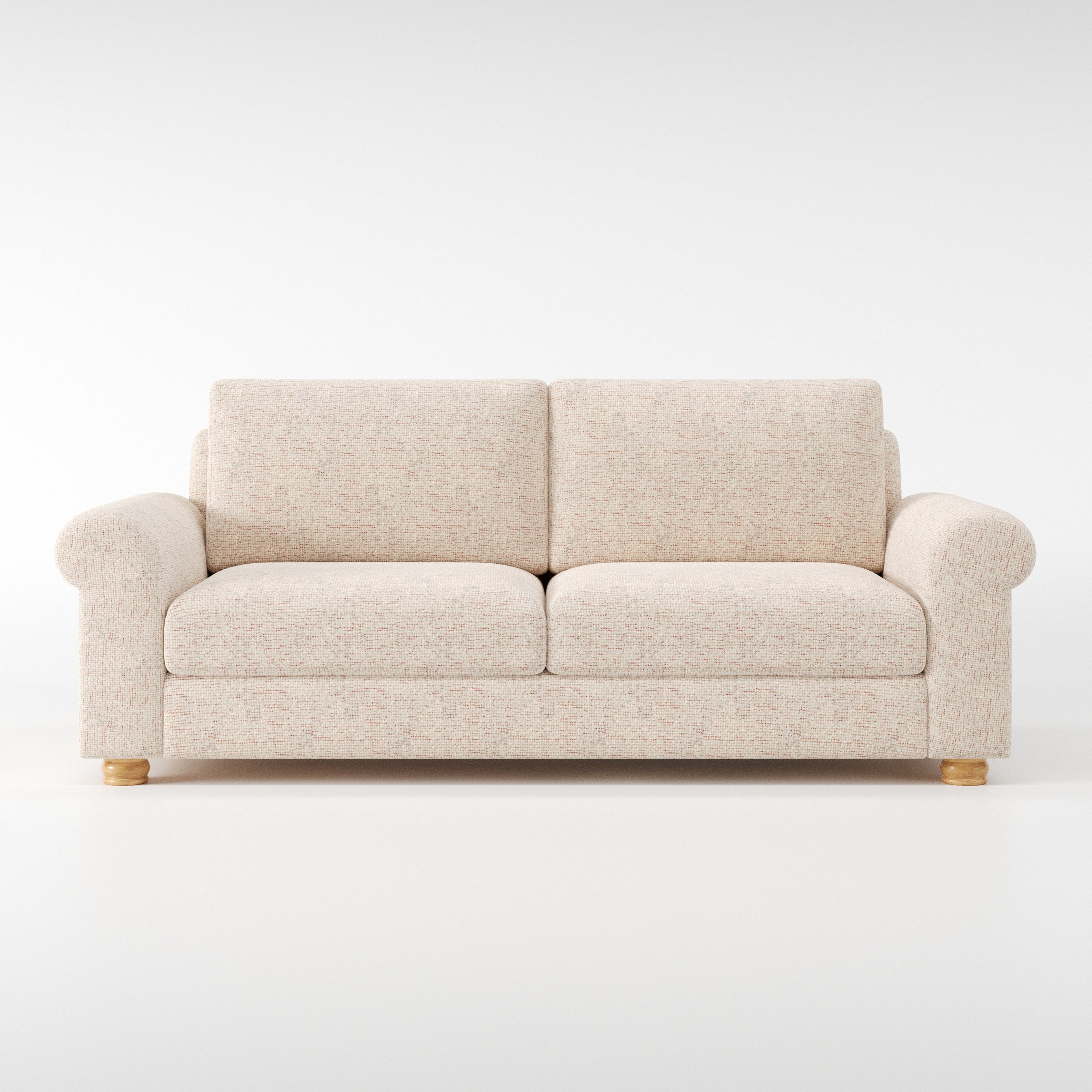 Anna Lee sofa in Orsay Boucle Cream and Copper shown front-on against a neutral studio backdrop.