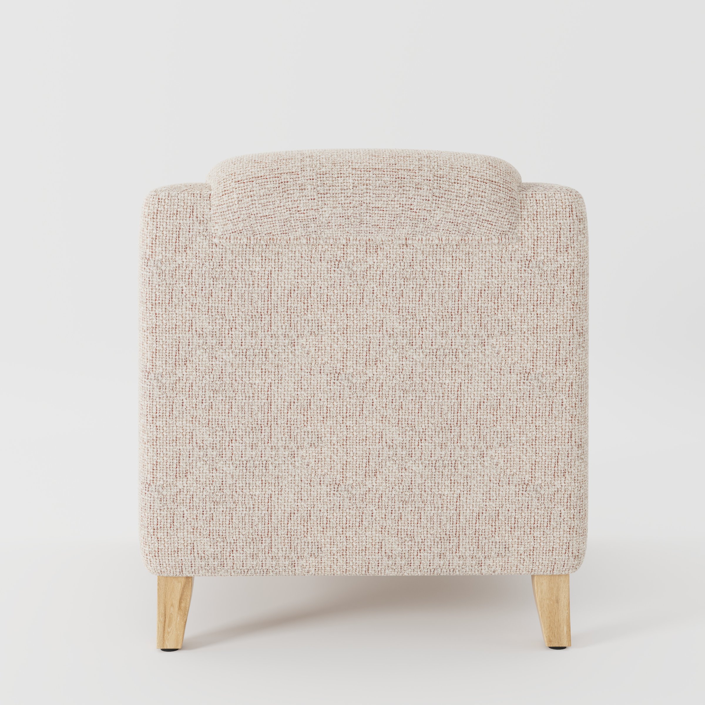 Erne armchair in Orsay Boucle Cream and Copper shown from the rear highlighting backrest shape and upholstery finish.