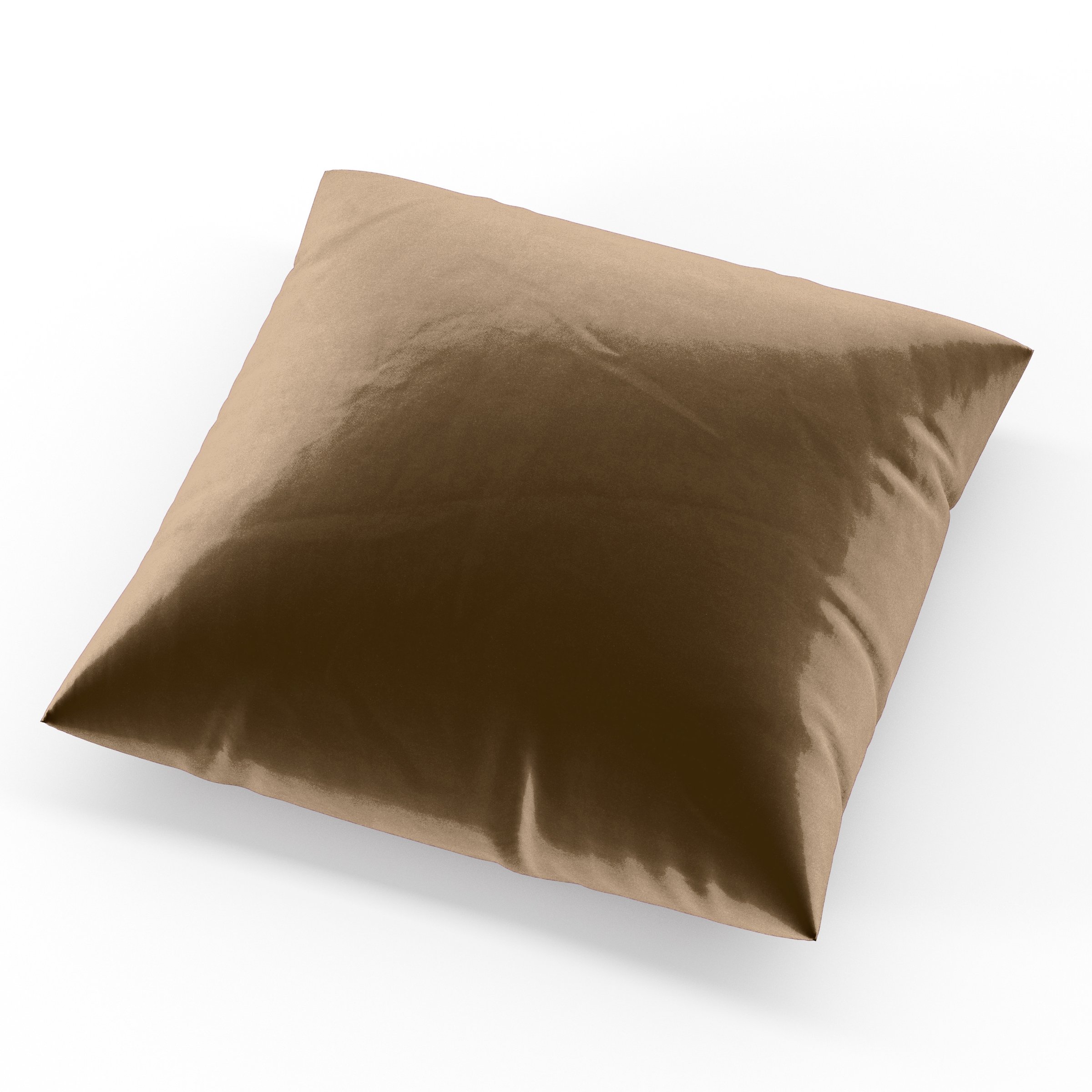 Block Cushion square cushion upholstered in Plush EasyClean Velvet in Caribou, size 50cm x 50cm.