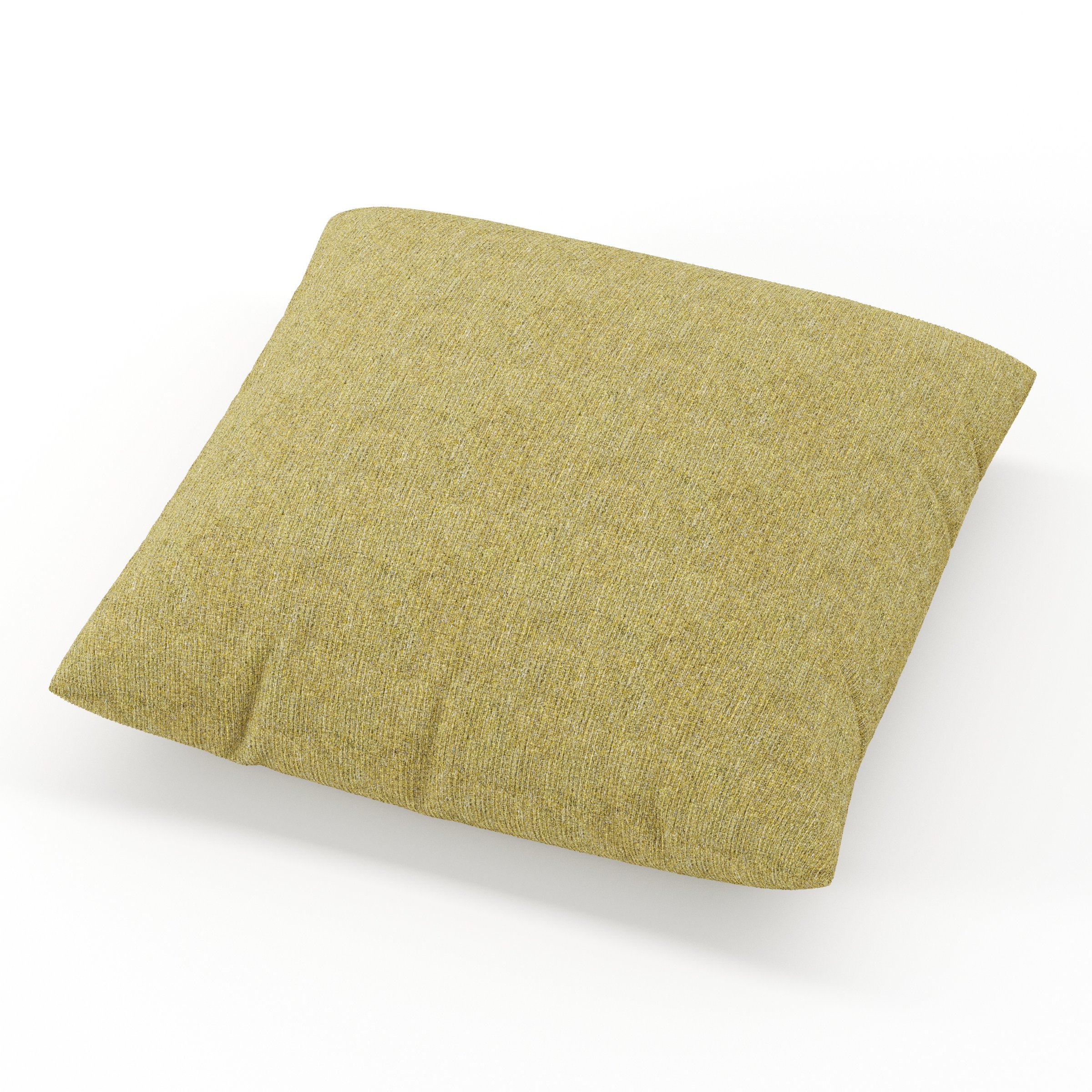 Block cushion in Heyling Tweed Sencha, square simple cushion in green-toned tweed fabric with clean edges and soft structure, size 60cm x 60cm