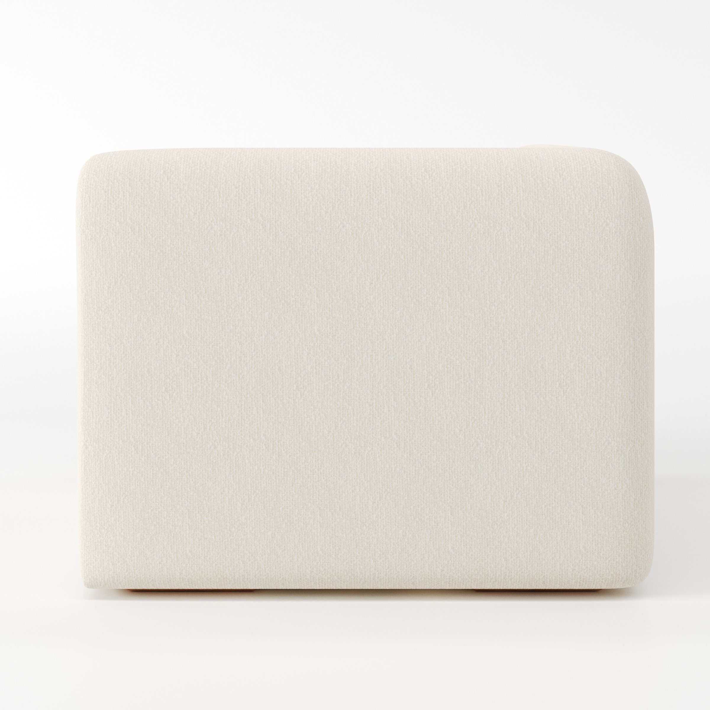 Drumquin modular sofa corner unit in Kilda Bouclé Cream shown from the rear highlighting its clean, fully upholstered back.