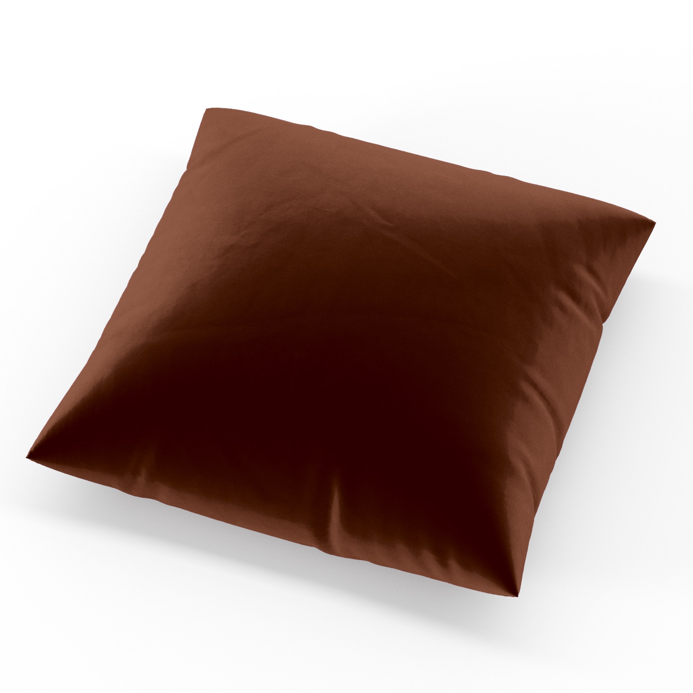 Block Cushion square cushion upholstered in Plush EasyClean Velvet in Maple, size 50cm x 50cm.
