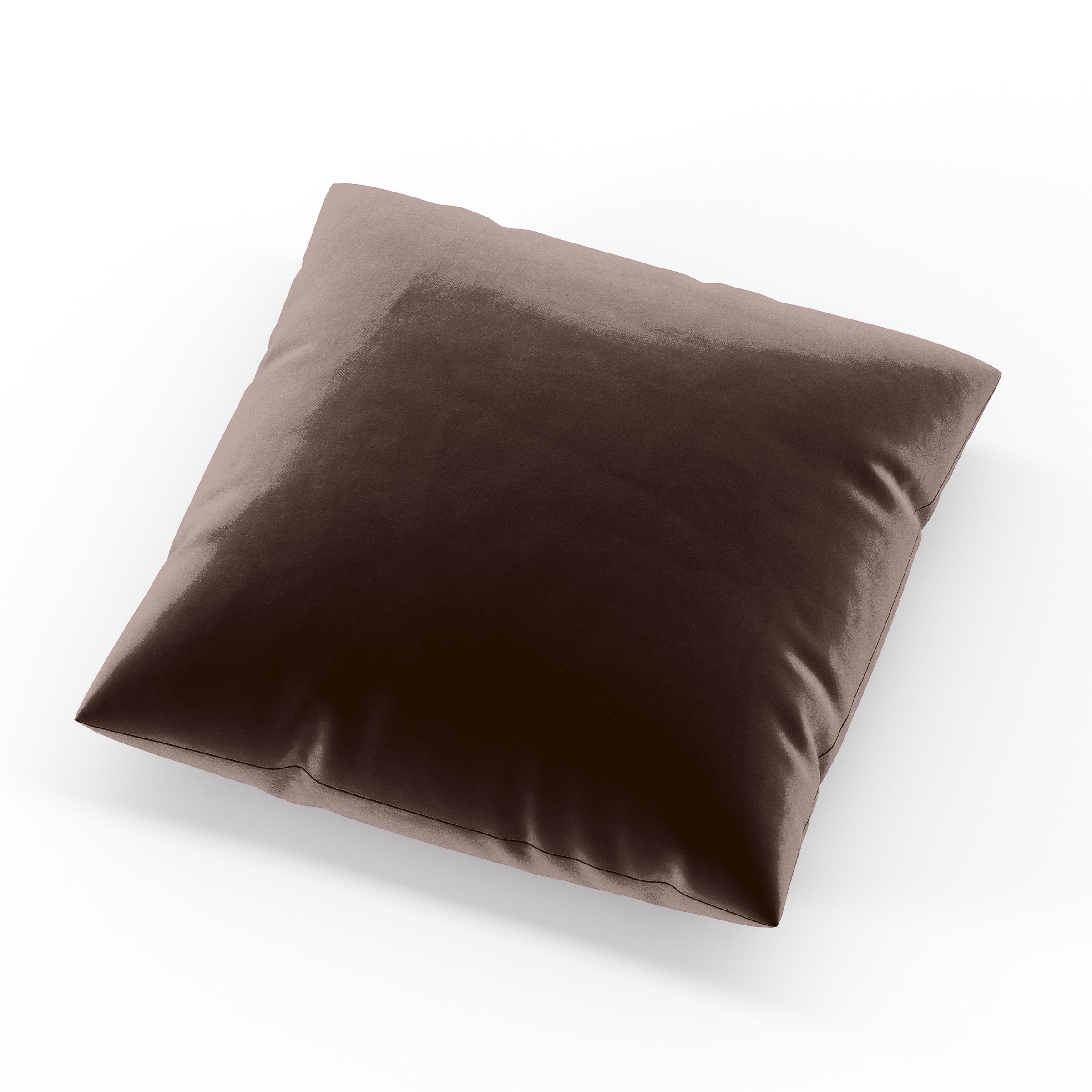 Block Cushion square cushion upholstered in Plush EasyClean Velvet in Mole, size 40cm x 40cm.