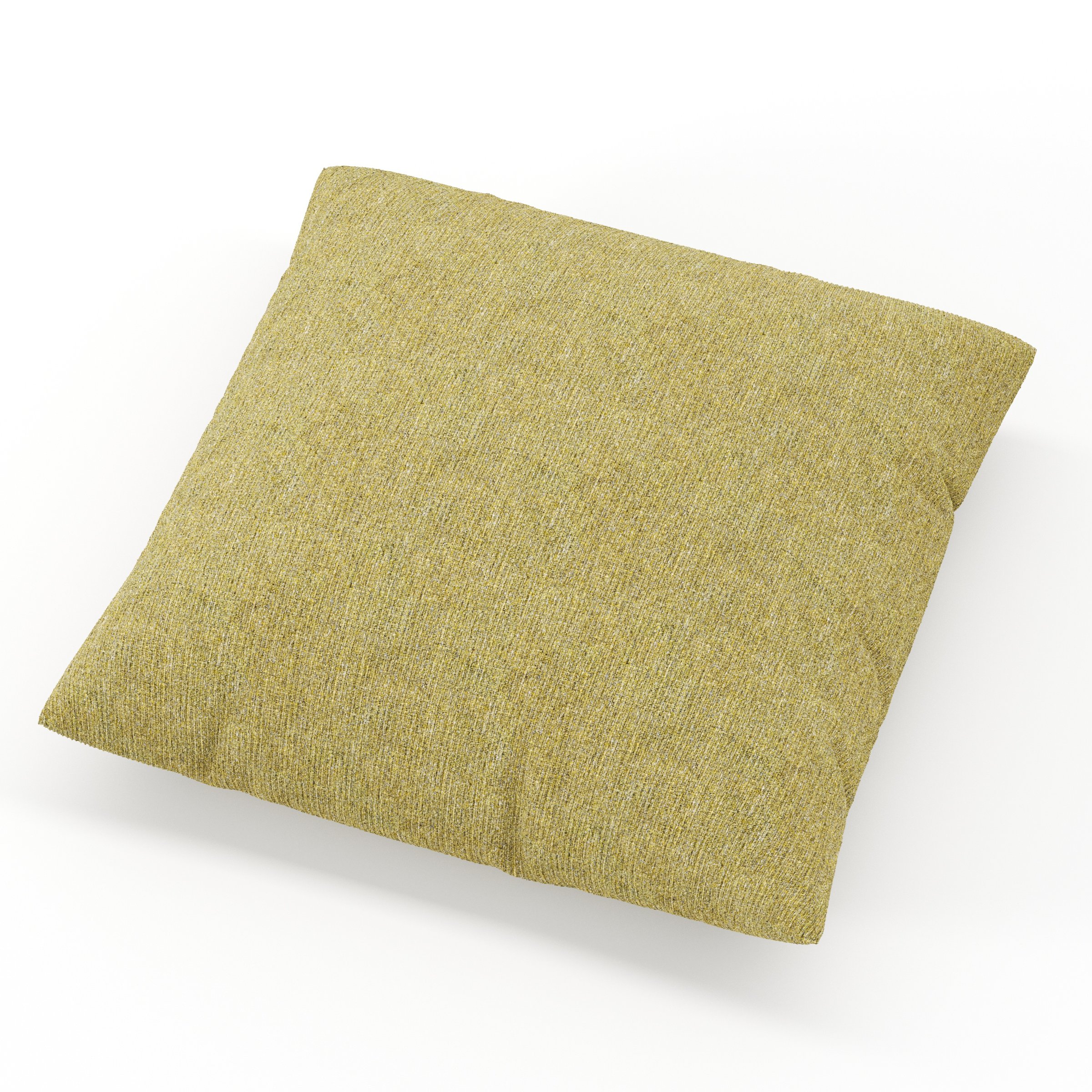 Block cushion in Heyling Tweed Sencha, square simple cushion in green-toned tweed fabric with clean edges and soft structure, size 50cm x 50cm
