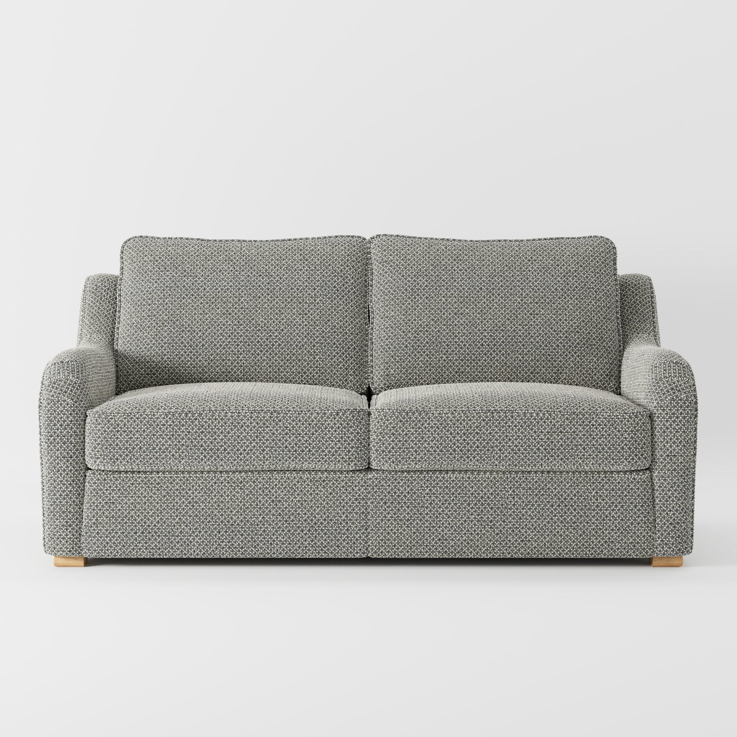 Cashel sofa in Rousay Wool Blend Tar and Chalk shown front-on against a neutral studio backdrop.