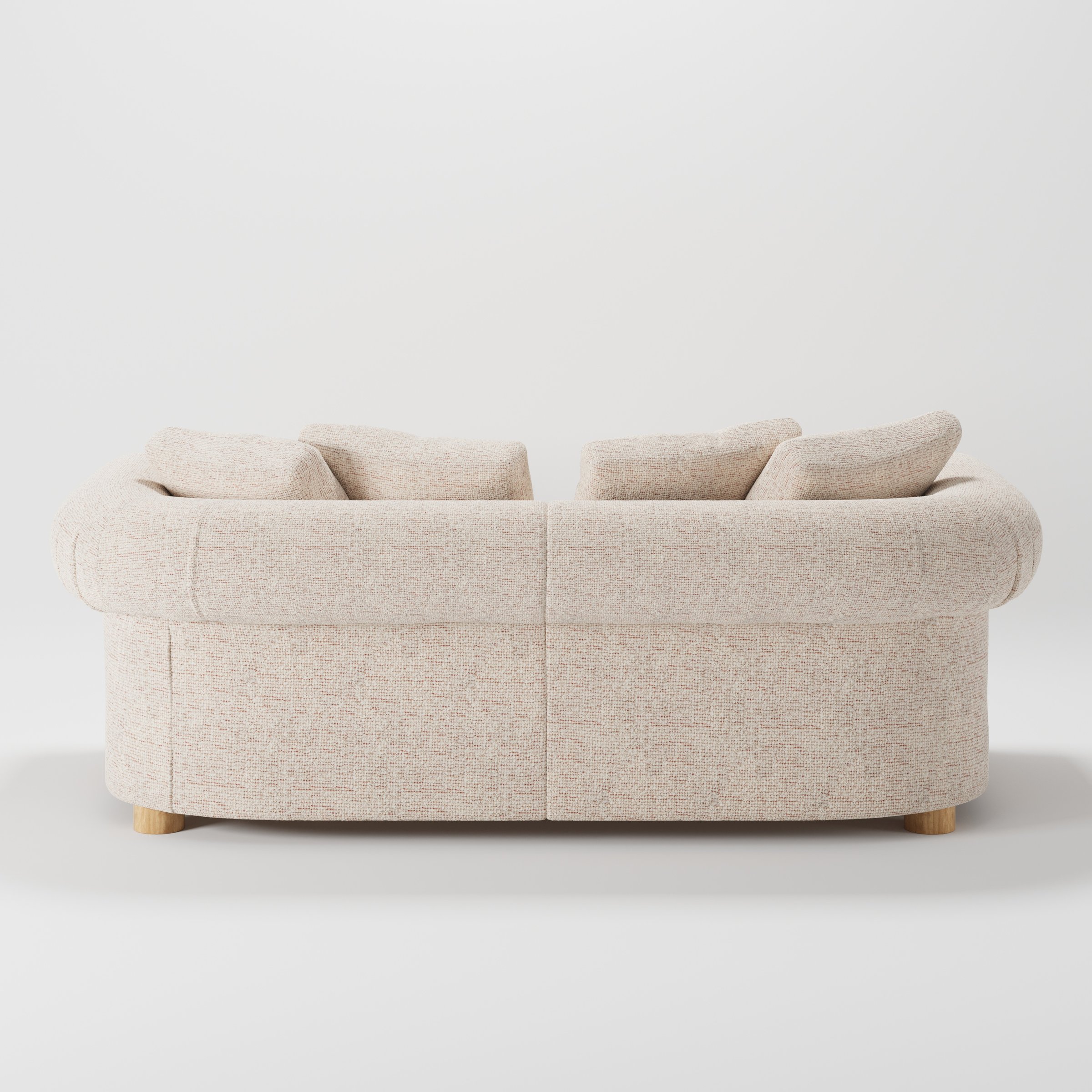 Windermere sofa in Orsay Boucle Cream and Copper shown from the rear highlighting back cushions and upholstery finish.