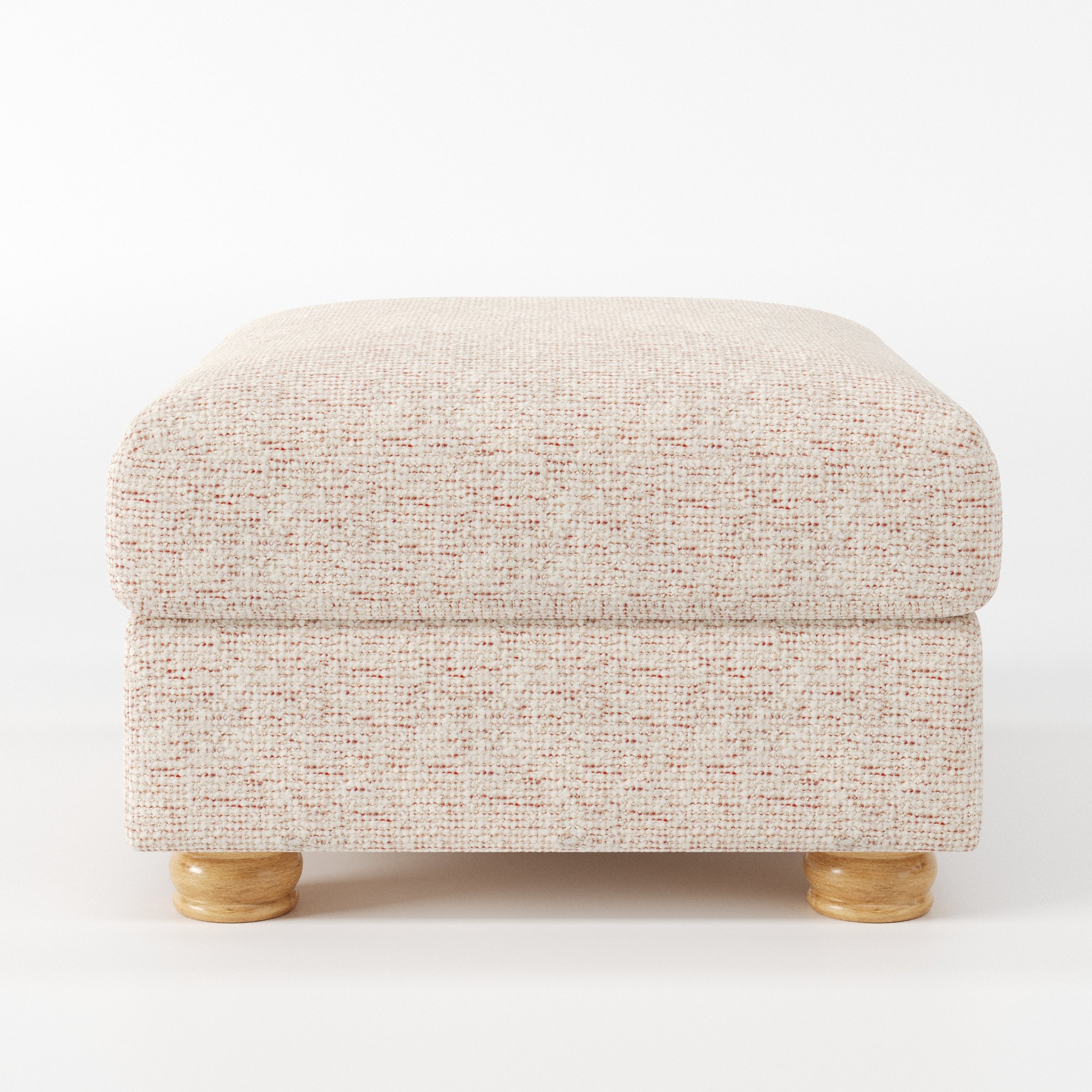 Anna Lee footstool in Orsay Boucle Cream and Copper shown front-on against a neutral studio backdrop.