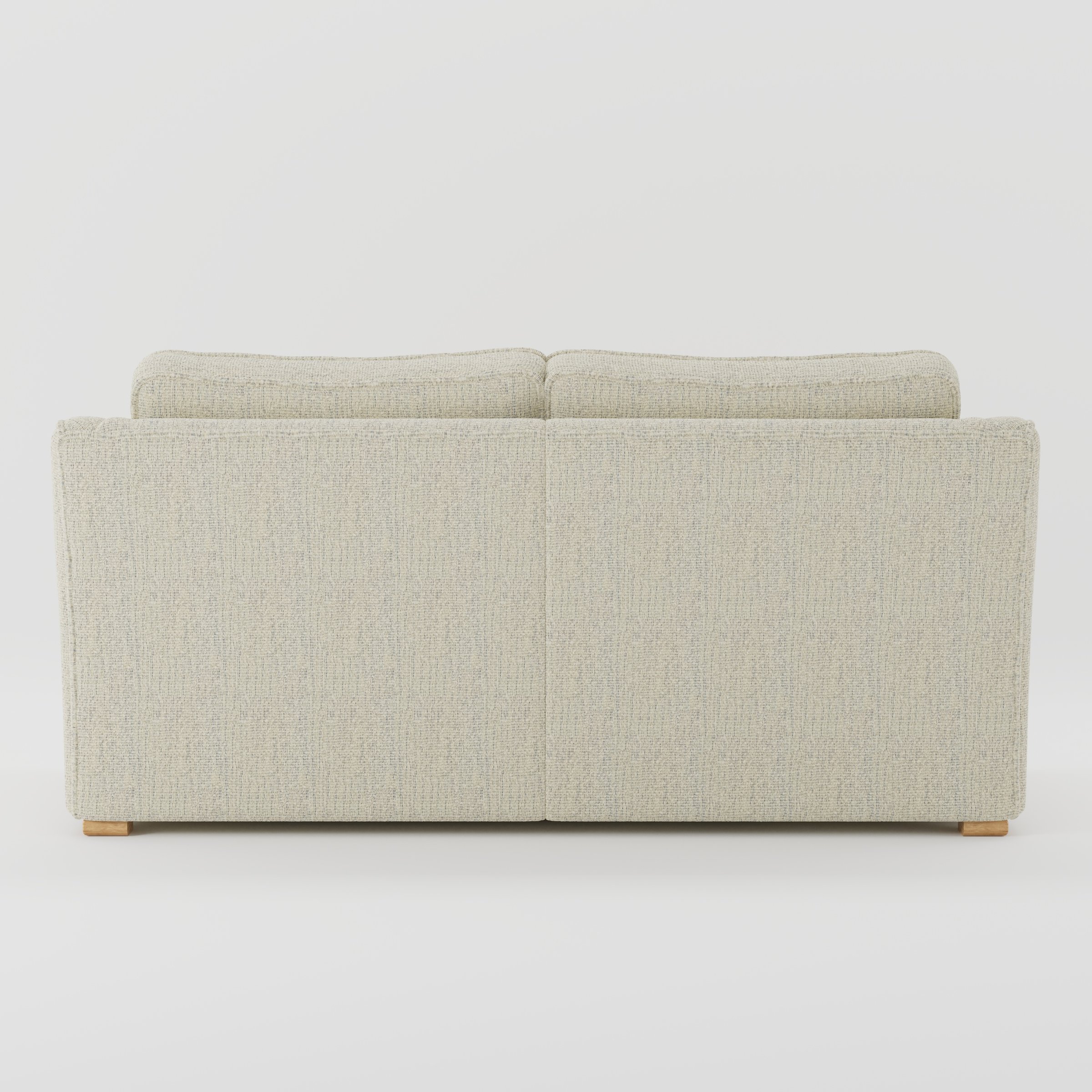 Cashel sofa in Orsay Boucle Cream and Marine shown from the rear highlighting back cushions and upholstery finish.
