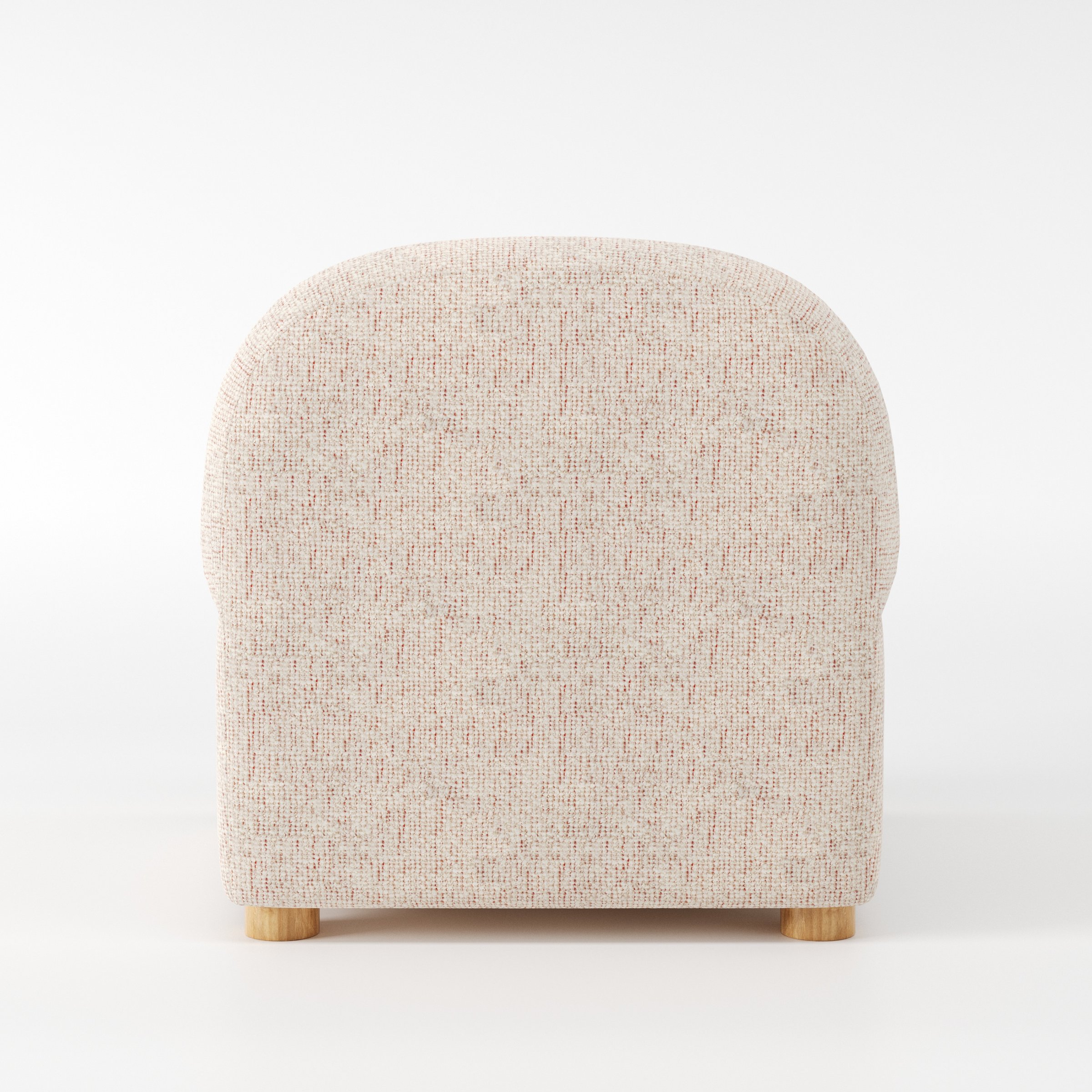 Awe armchair in Orsay Boucle Cream and Copper shown from the rear highlighting backrest shape and upholstery finish.