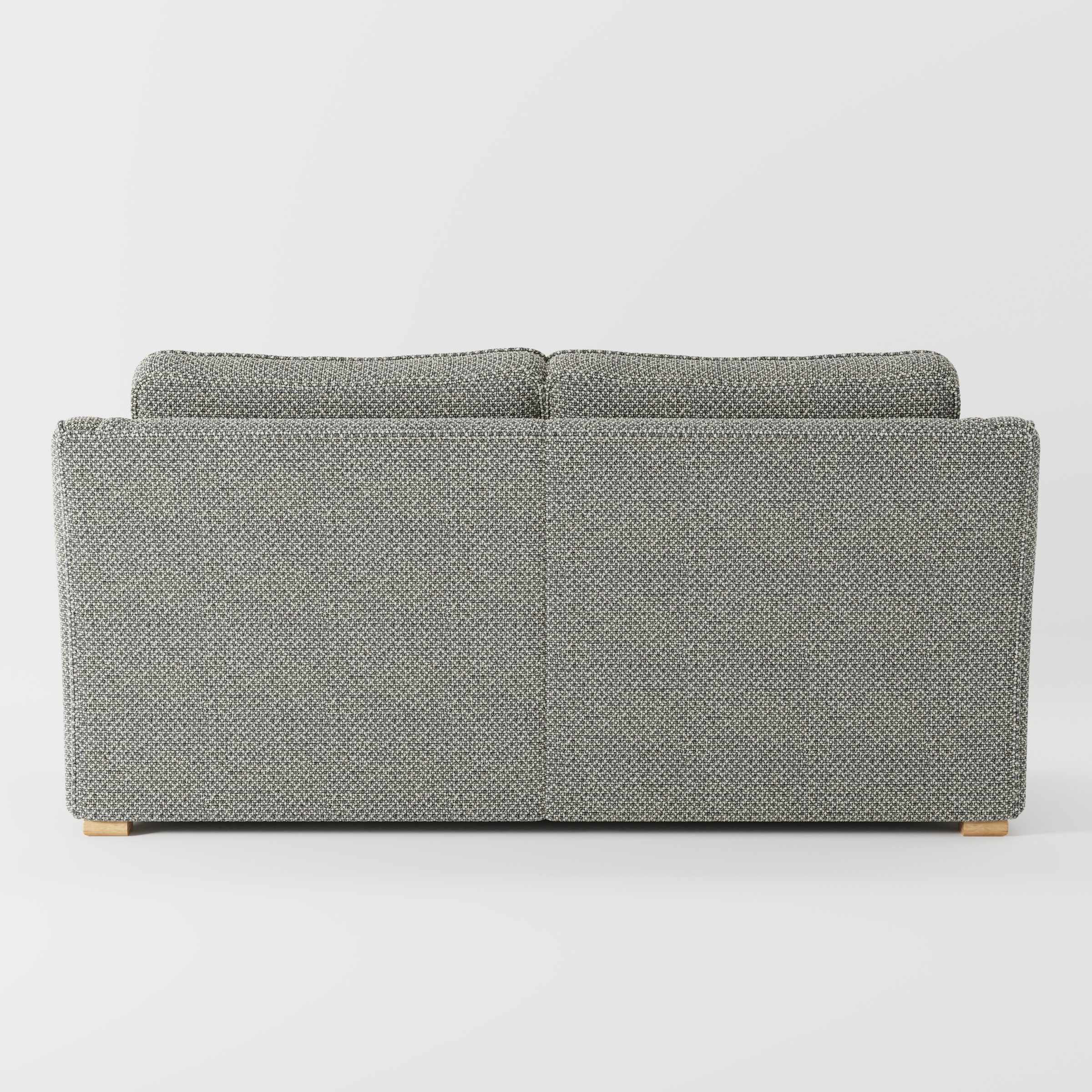 Cashel sofa in Rousay Wool Blend Tar and Chalk shown from the rear highlighting back cushions and upholstery finish.