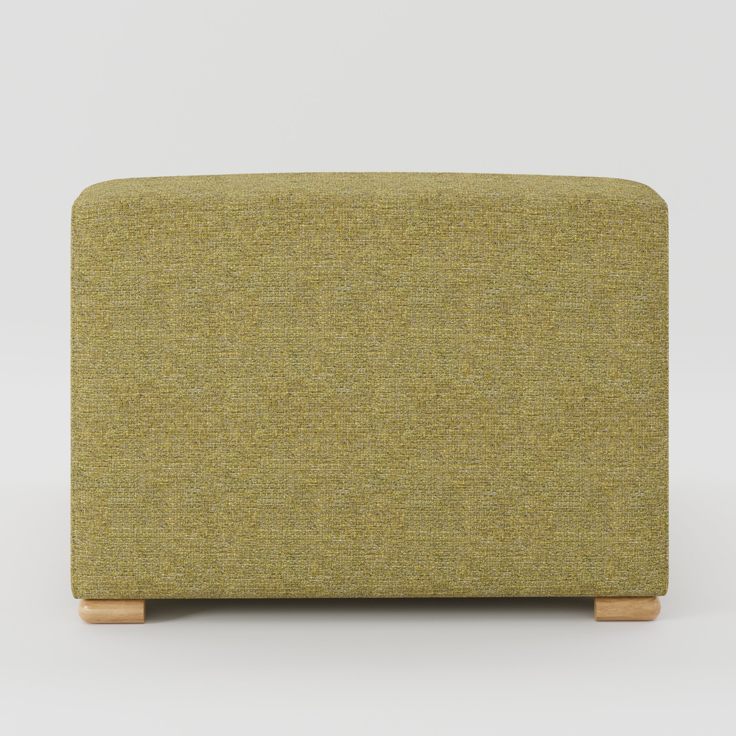 Tay single sofa unit in Heyling Tweed Sencha shown from the back with a clean, softly curved silhouette and timber feet.