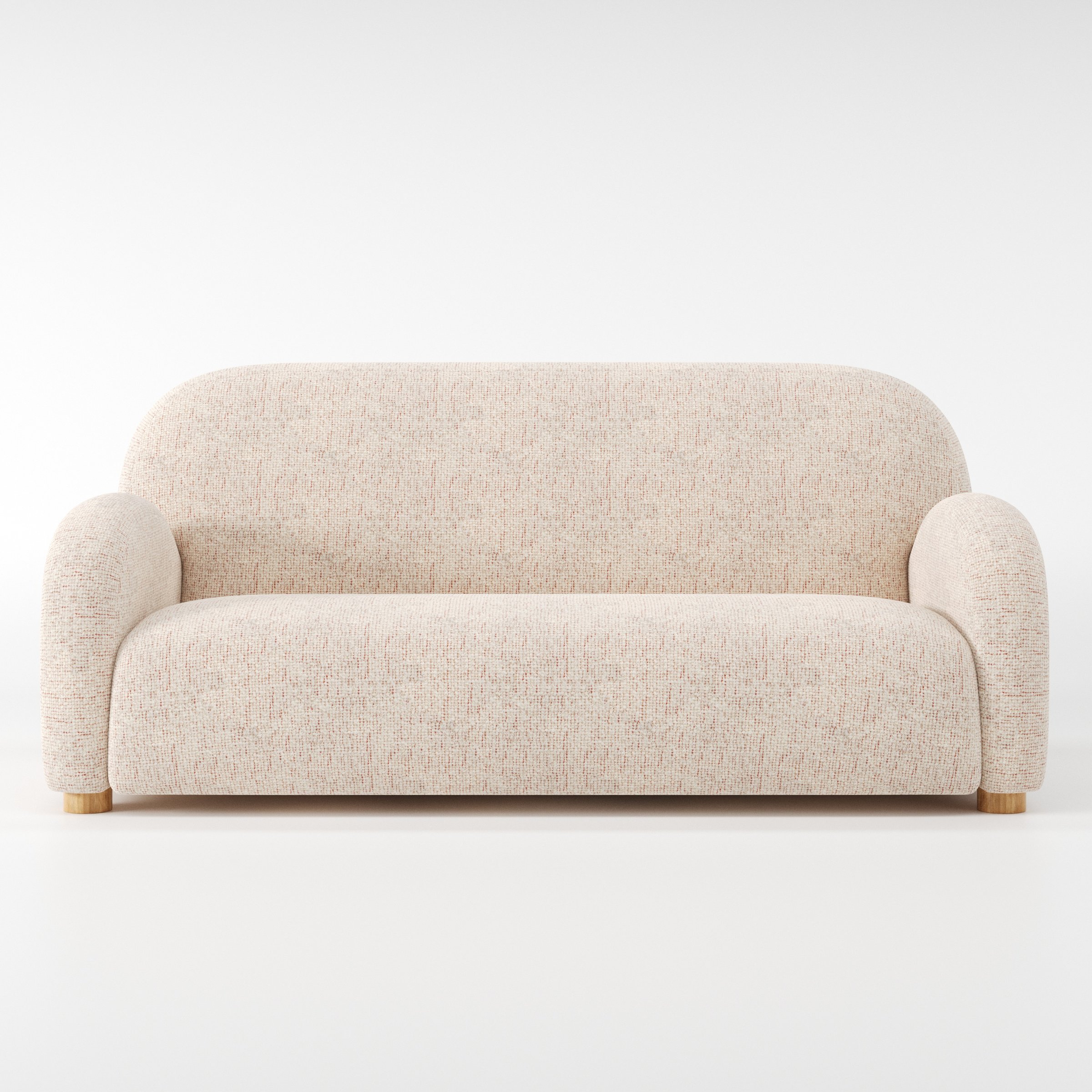 Awe sofa in Orsay Boucle Cream and Copper shown front-on against a neutral studio backdrop.