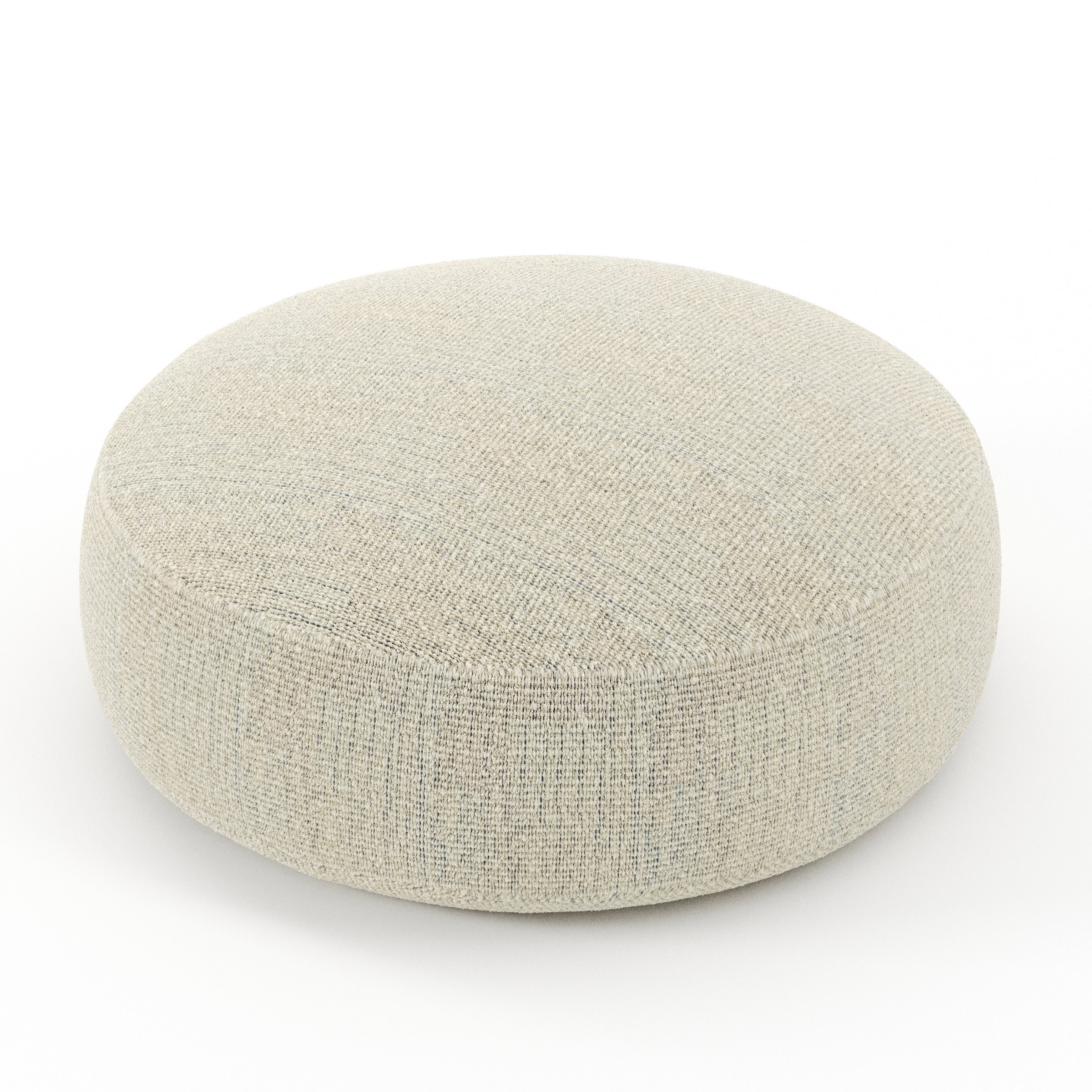 Halo cushion in Orsay Boucle Cream and Marine, round simple cushion in textured boucle with cream and deep blue tones, size 40cm x 8.75cm