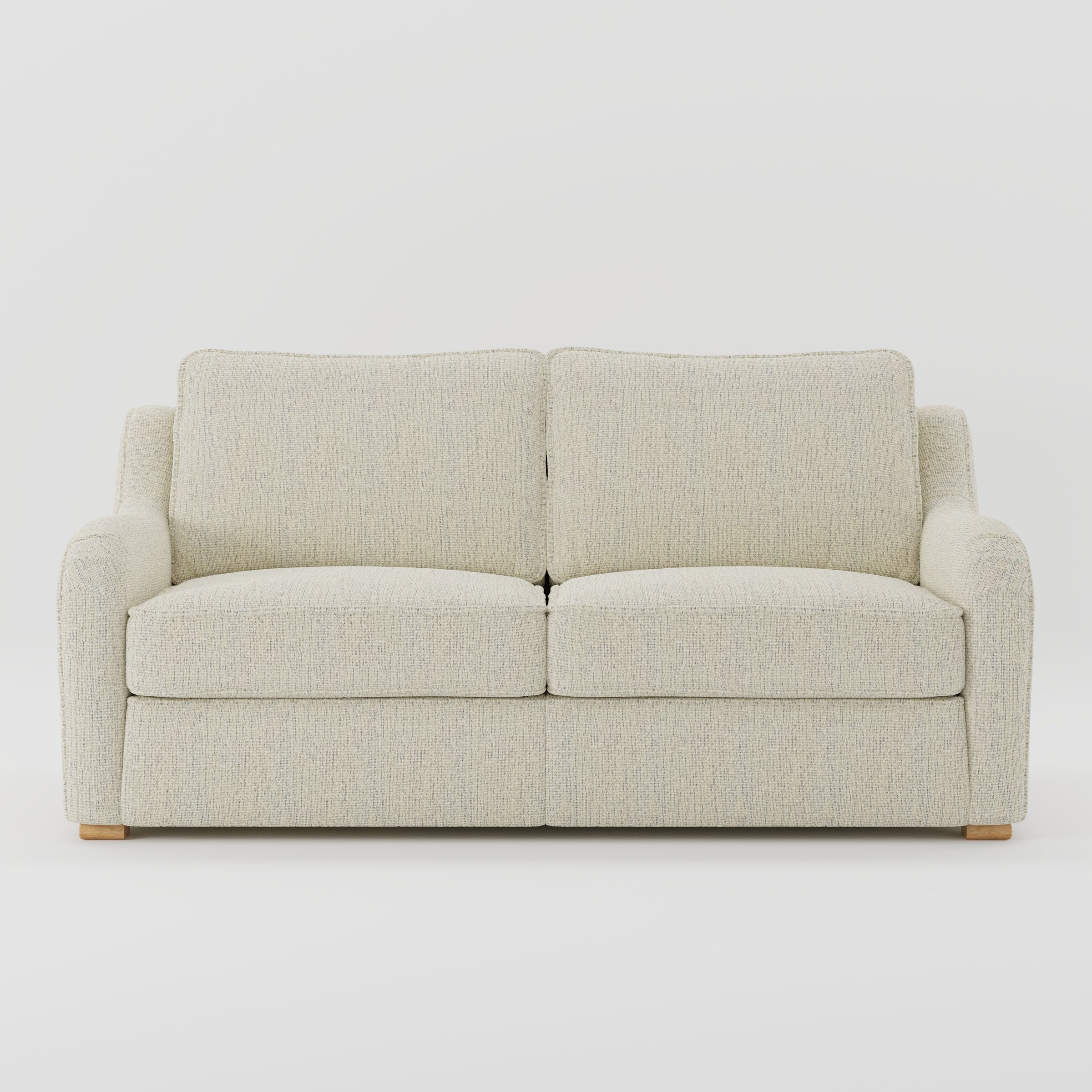 Cashel sofa in Orsay Boucle Cream and Marine shown front-on against a neutral studio backdrop.