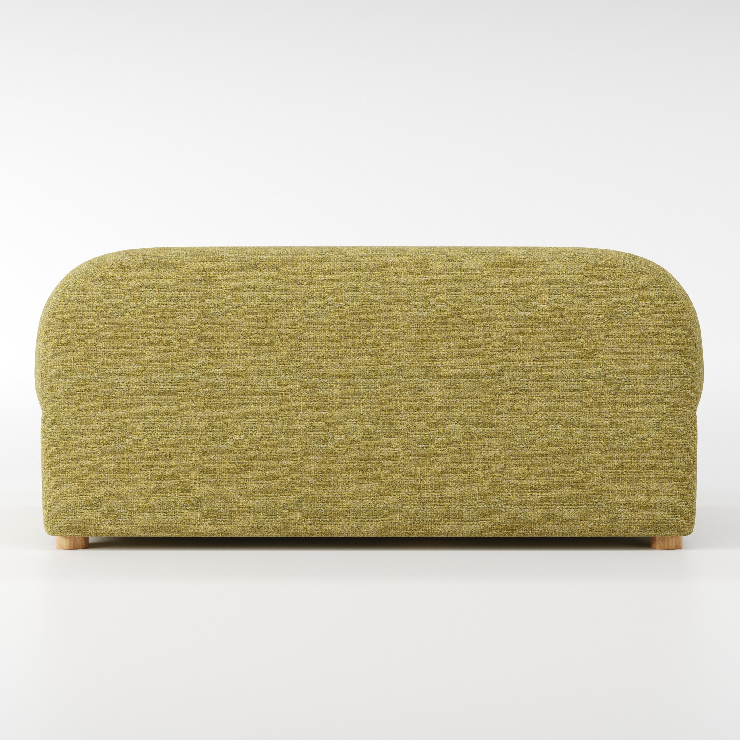 Awe sofa in Heyling Tweed Sencha shown from the rear highlighting back cushions and upholstery finish.