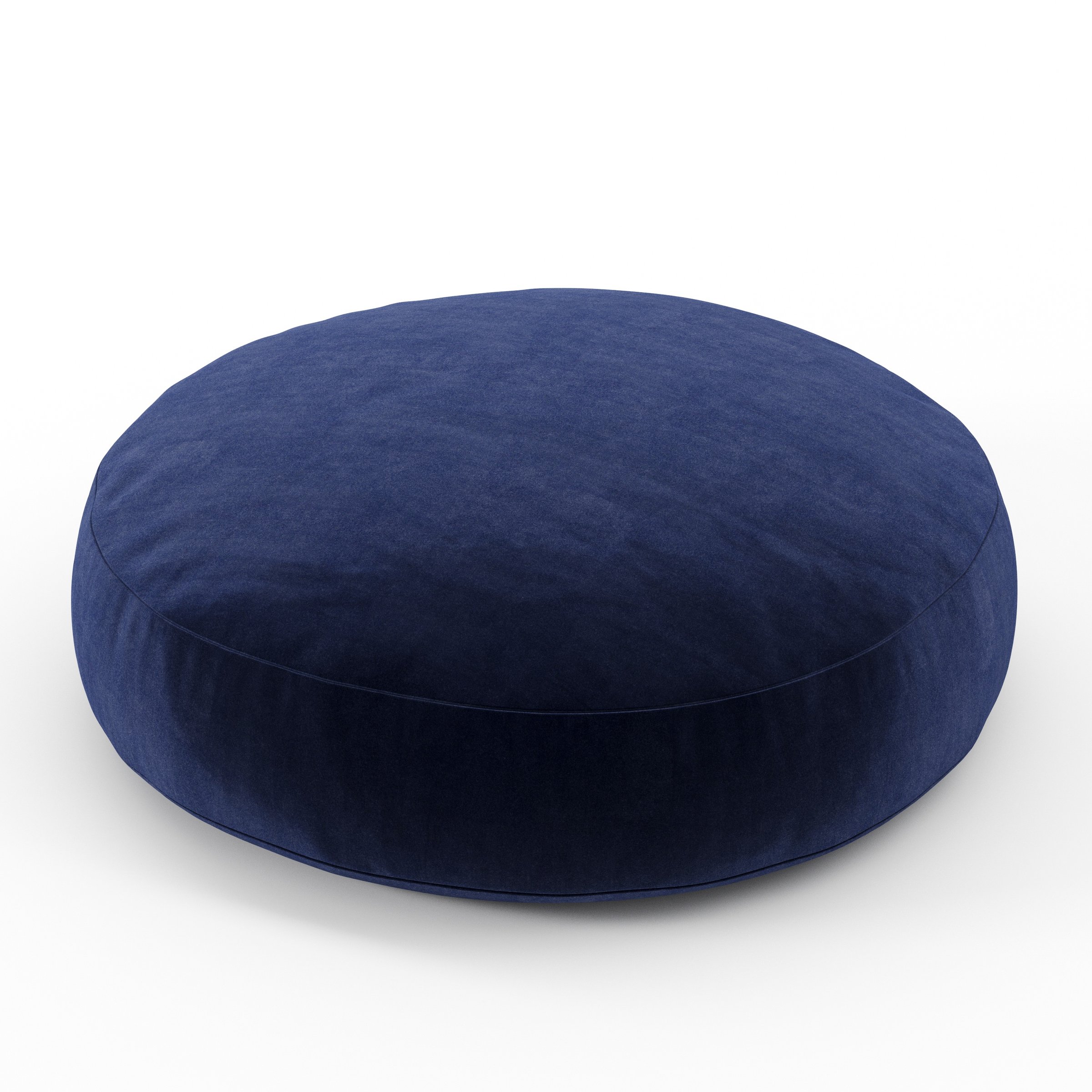 Halo cushion in Noss Velvet Navy, round simple cushion in rich navy velvet with smooth curved silhouette, size 50cm x 8.75cm
