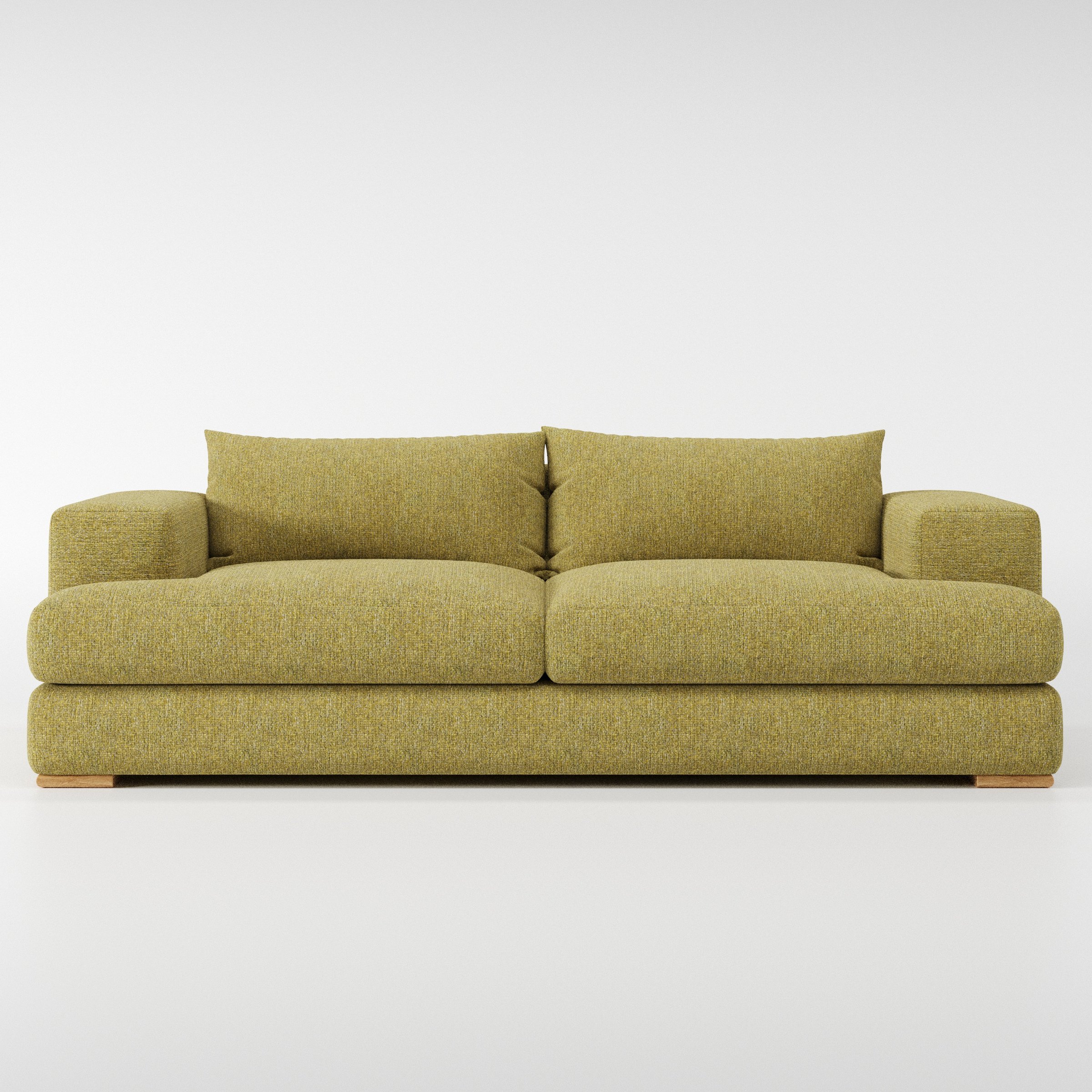 Fane sofa in Heyling Tweed Sencha shown front-on against a neutral studio backdrop.