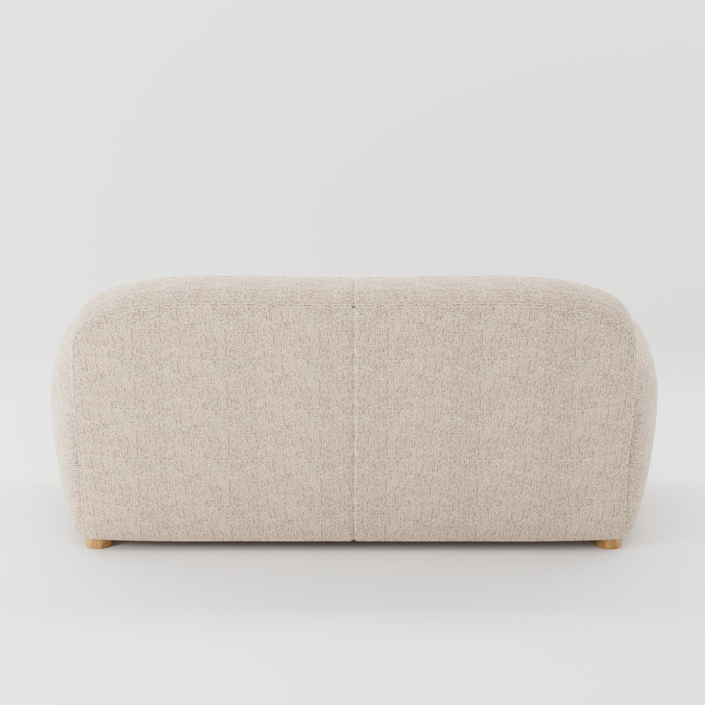 Fergus sofa in Orsay Boucle Cream and Copper shown from the rear highlighting back cushions and upholstery finish.