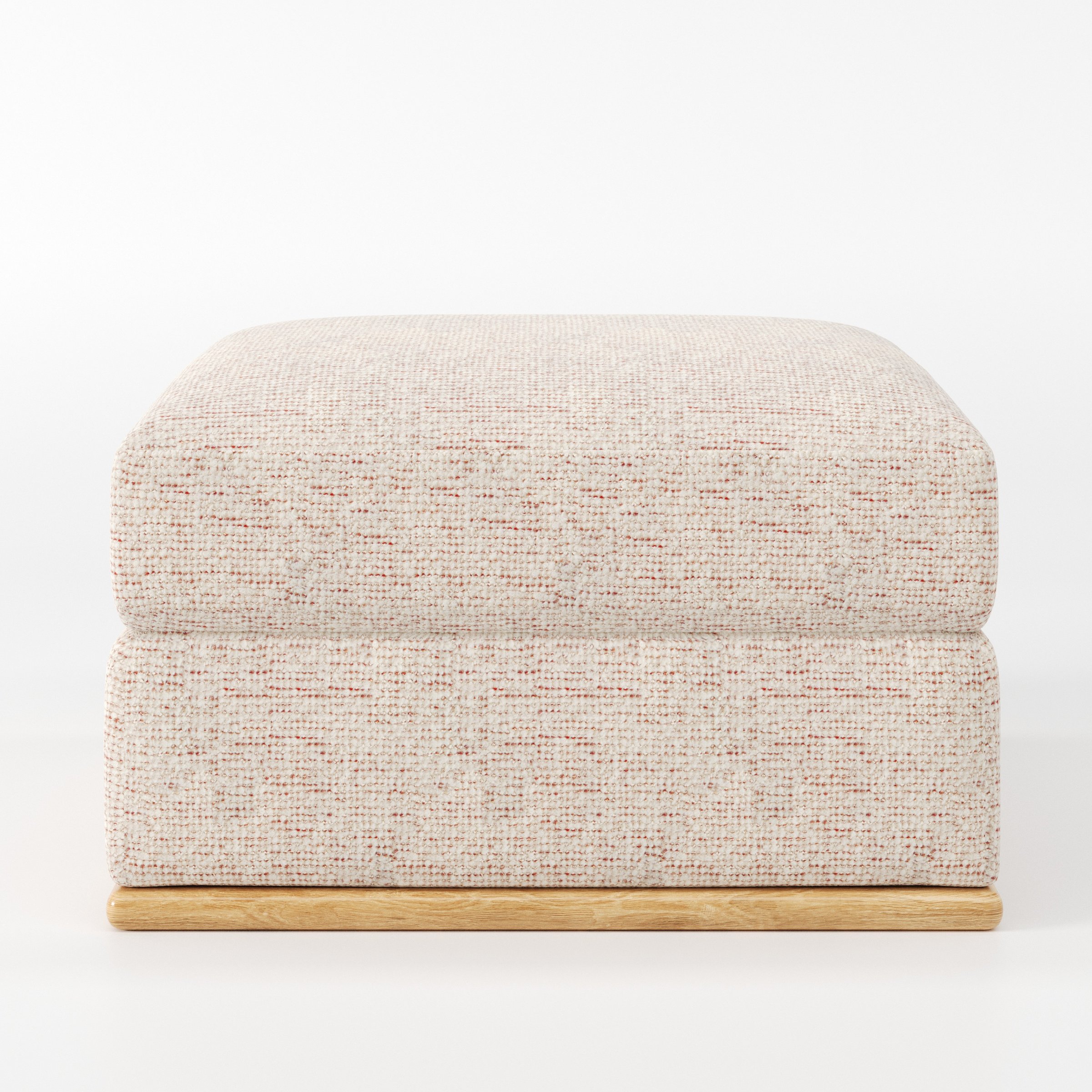 Cusher footstool in Orsay Boucle Cream and Copper shown front-on against a neutral studio backdrop.