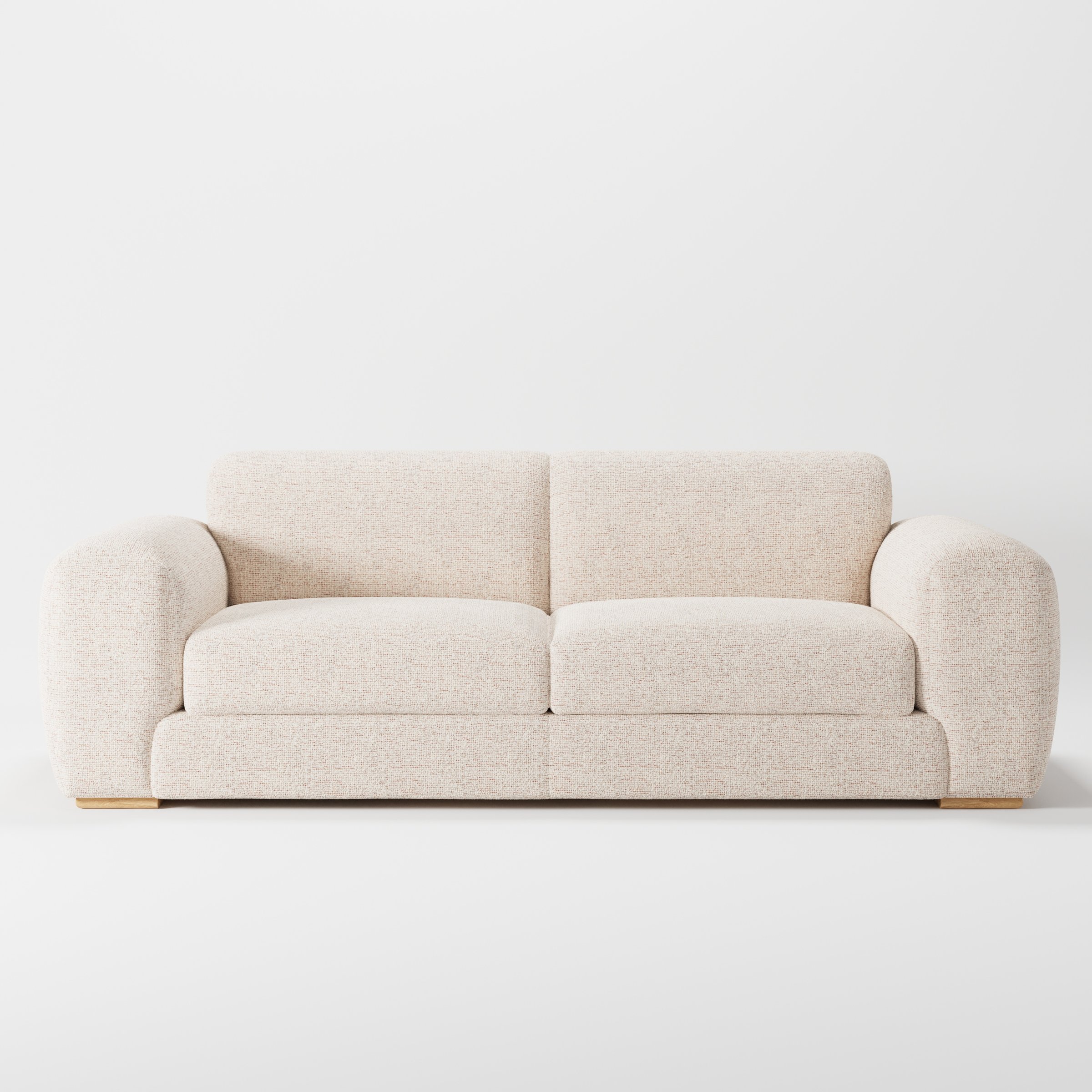 Darwell sofa in Orsay Boucle Cream and Copper shown front-on against a neutral studio backdrop.