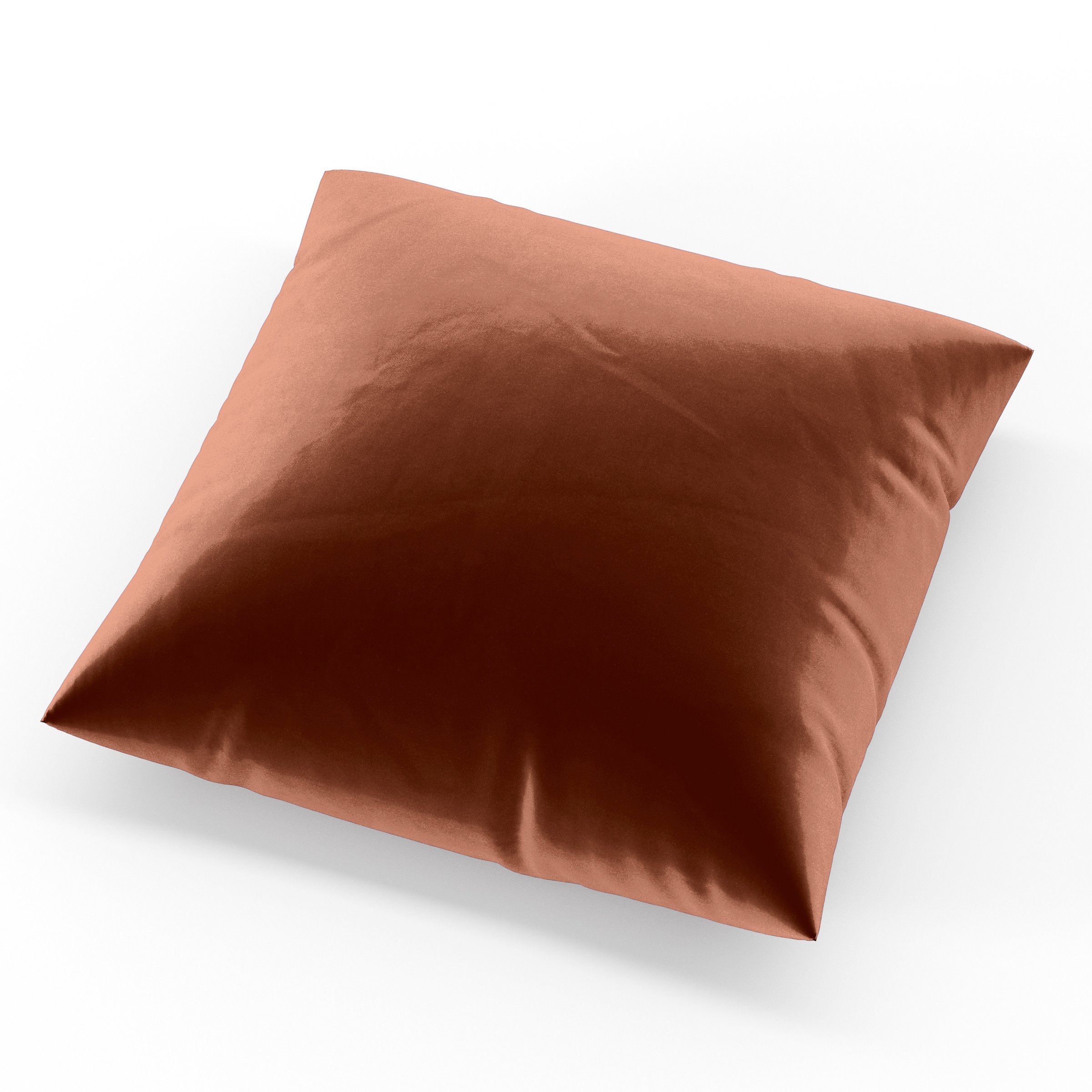 Block Cushion square cushion upholstered in Plush EasyClean Velvet in Apricot, size 50cm x 50cm.