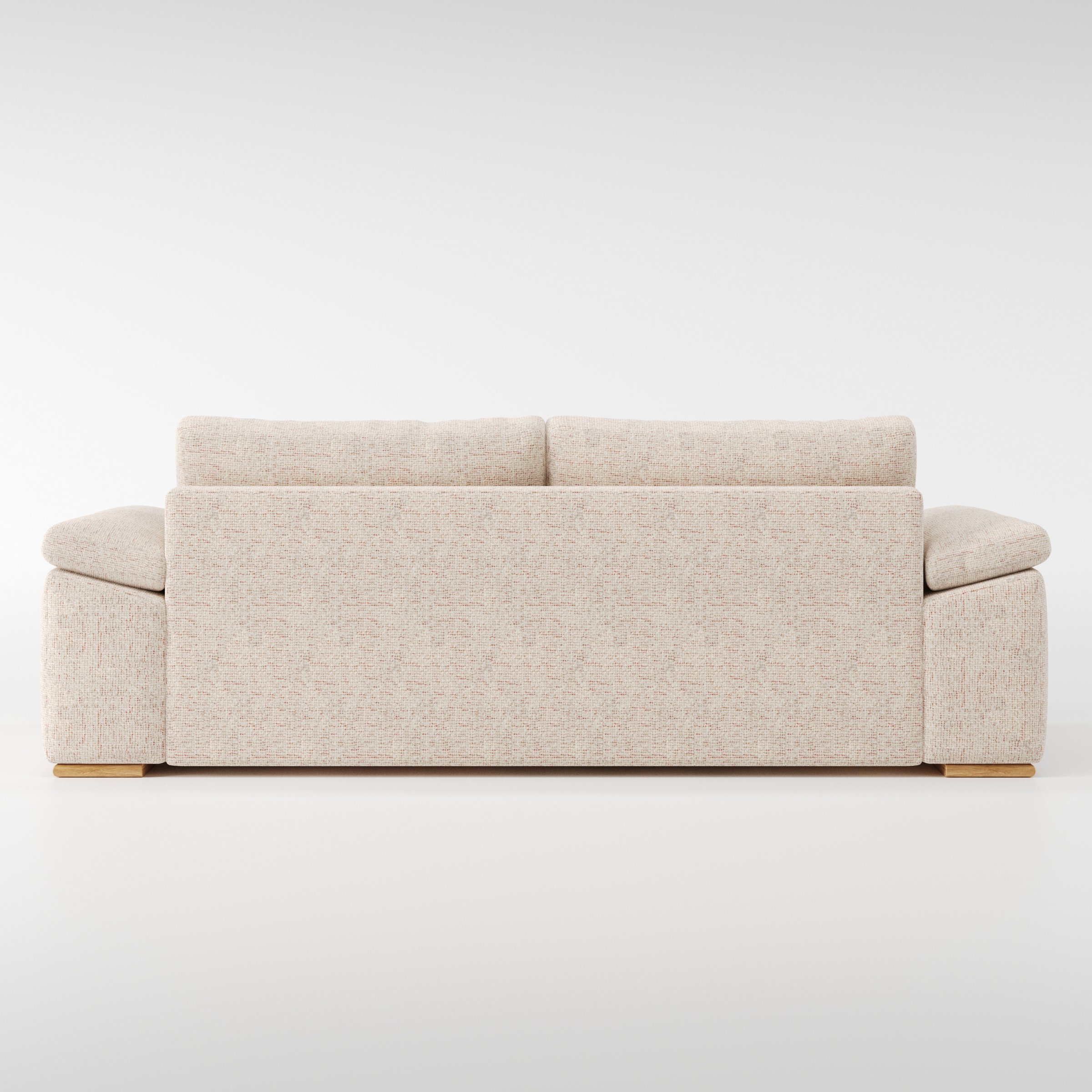 Moy sofa in Orsay Boucle Cream and Copper shown from the rear highlighting back cushions and upholstery finish.