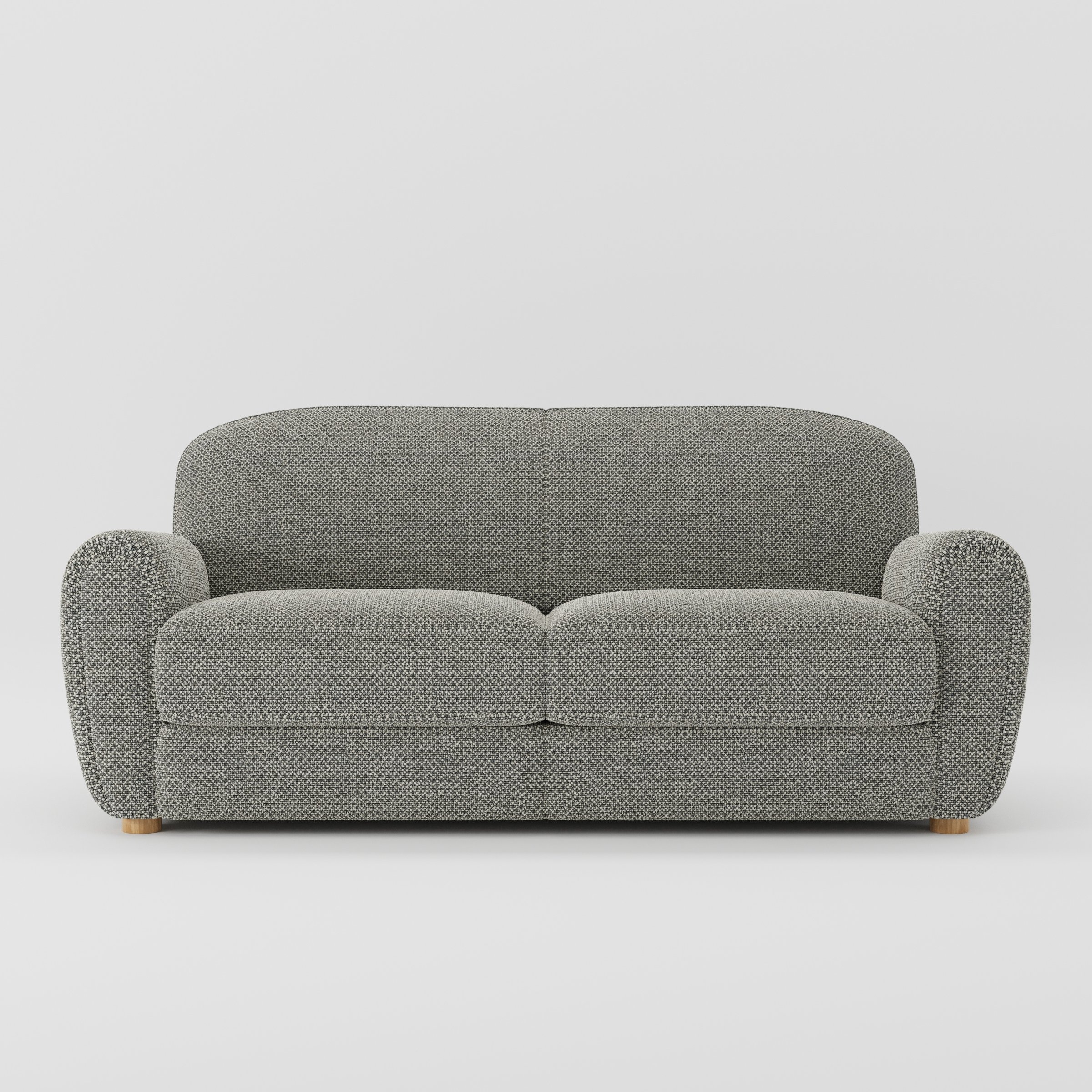 Fergus sofa in Rousay Wool Blend Tar and Chalk shown front-on against a neutral studio backdrop.