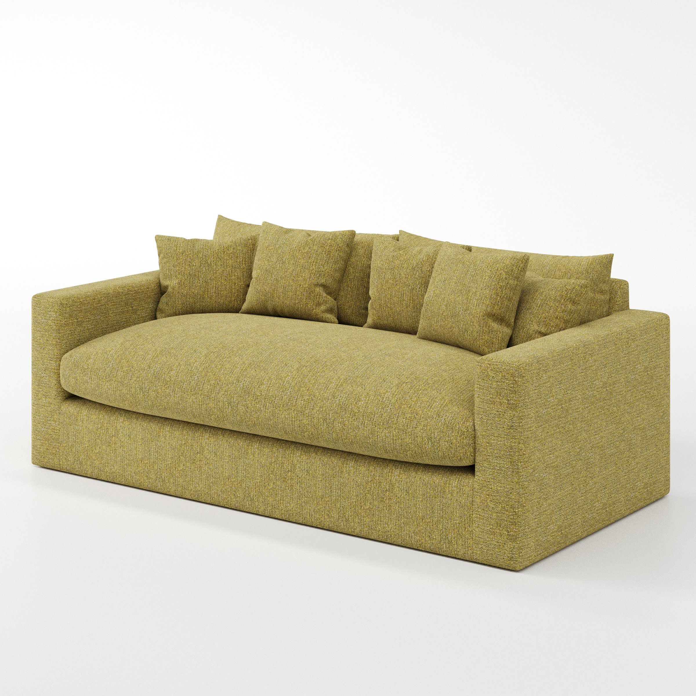 Coniston sofa in Heyling Tweed Sencha shown at a diagonal angle highlighting arm profile and seat depth.