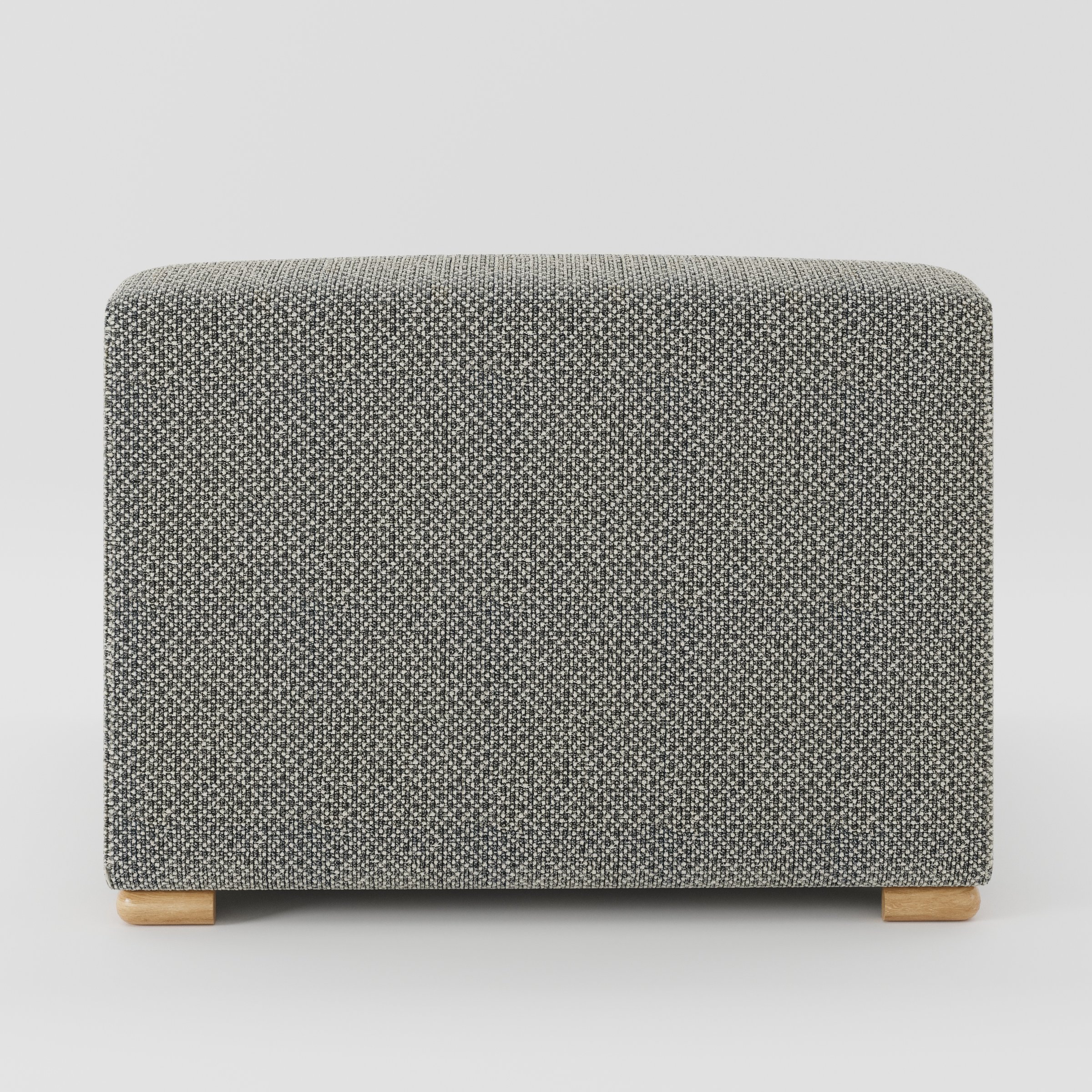 Tay single sofa unit in Rousay Wool Blend Tar and Chalk shown from the back with a clean, softly curved silhouette and timber feet.