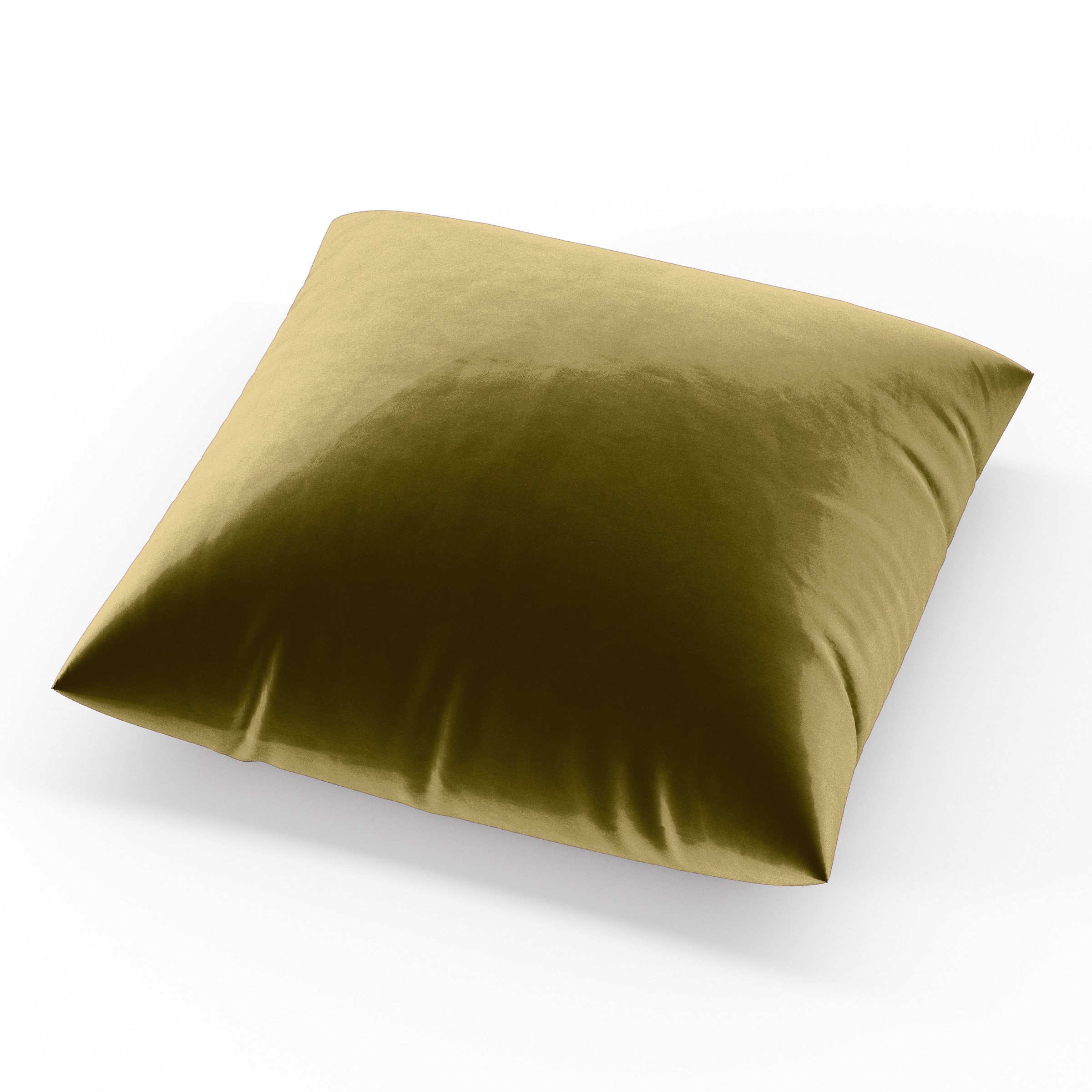 Block Cushion square cushion upholstered in Plush EasyClean Velvet in Celery, size 60cm x 60cm.