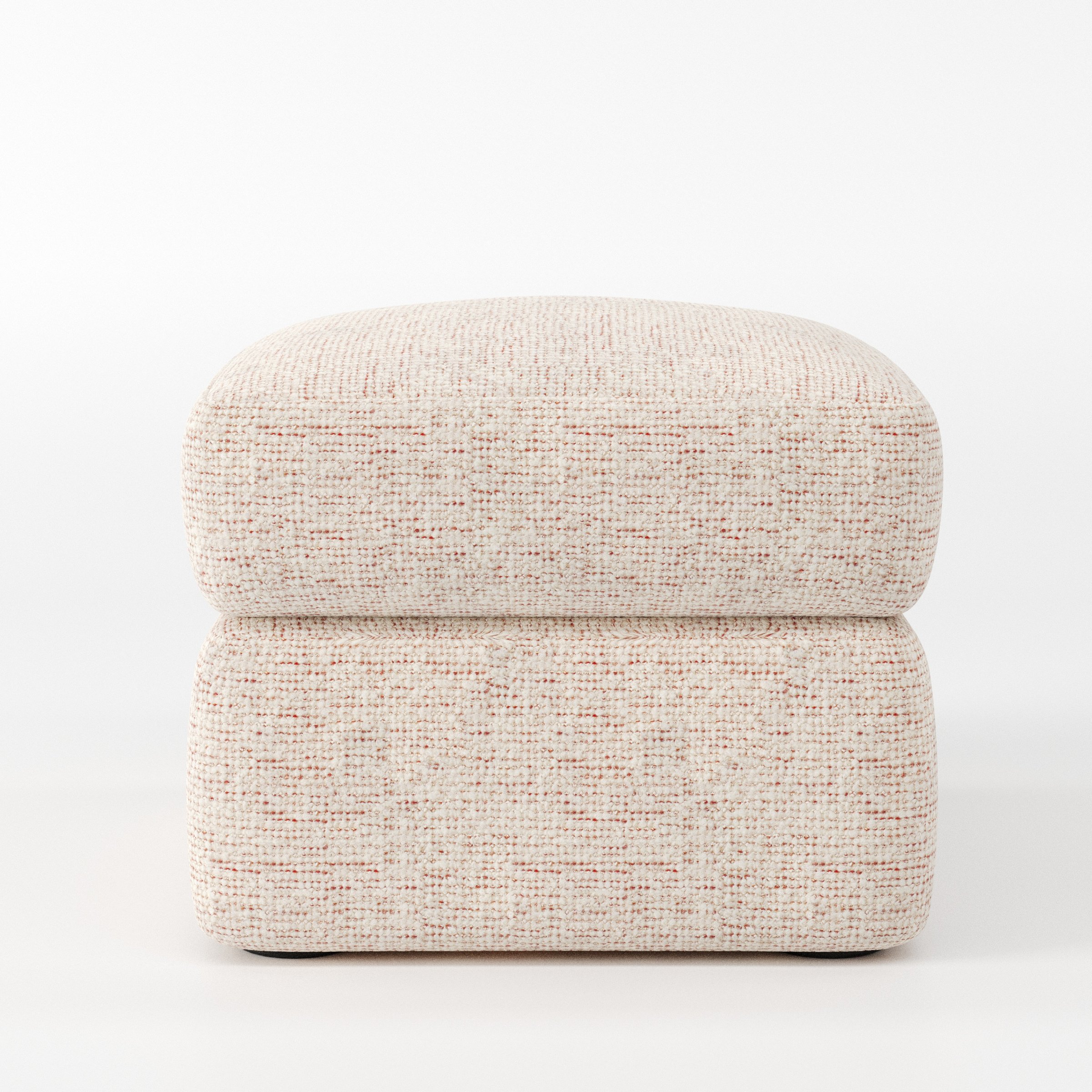 Coniston footstool in Orsay Boucle Cream and Copper shown front-on against a neutral studio backdrop.
