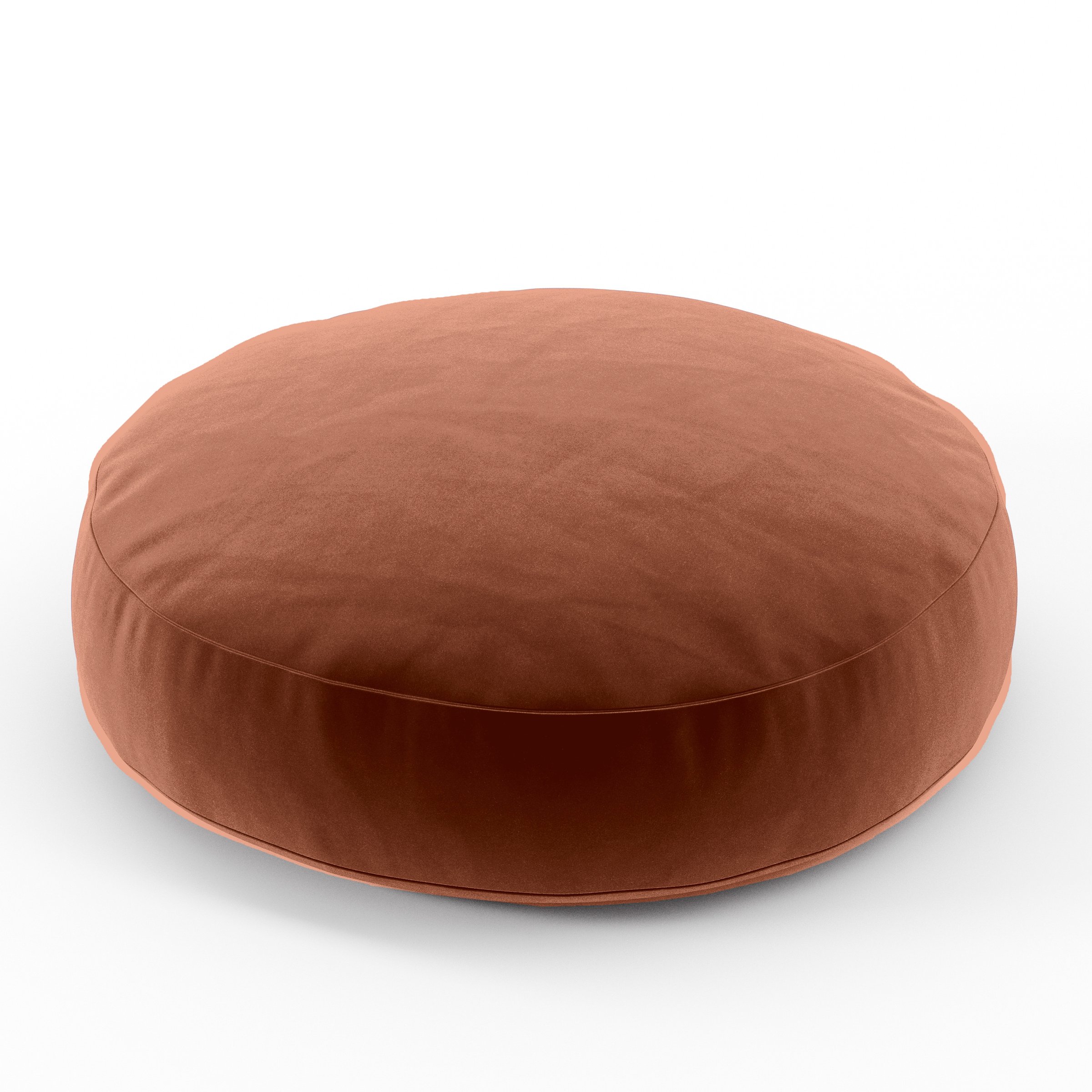 Halo Cushion round cushion upholstered in Plush EasyClean Velvet in Apricot, size 50cm x 8.75cm.