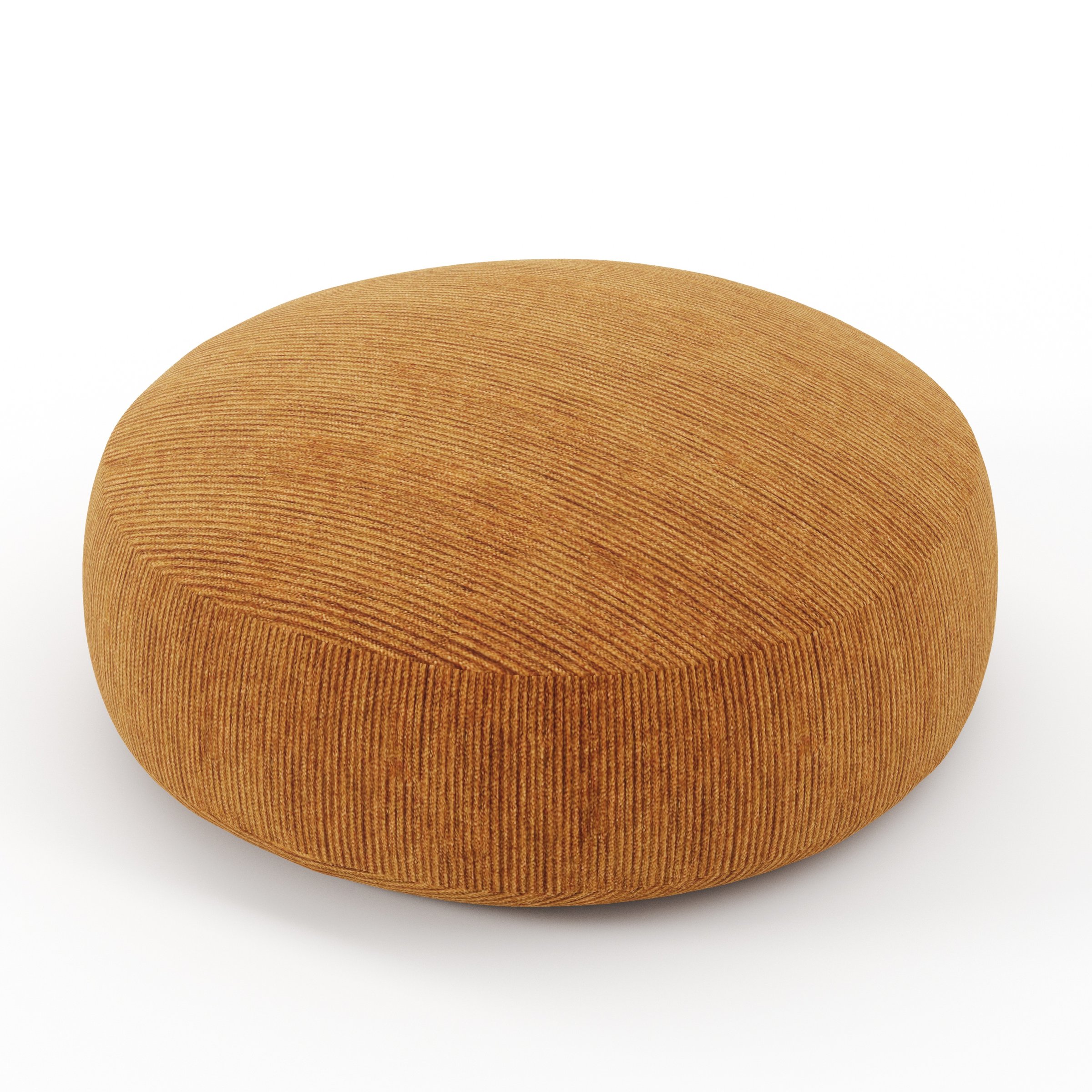 Halo cushion in Caldey Velvet Corduroy Tobacco, round simple cushion in warm tobacco corduroy velvet with soft ridged texture, size 40cm x 8.75cm