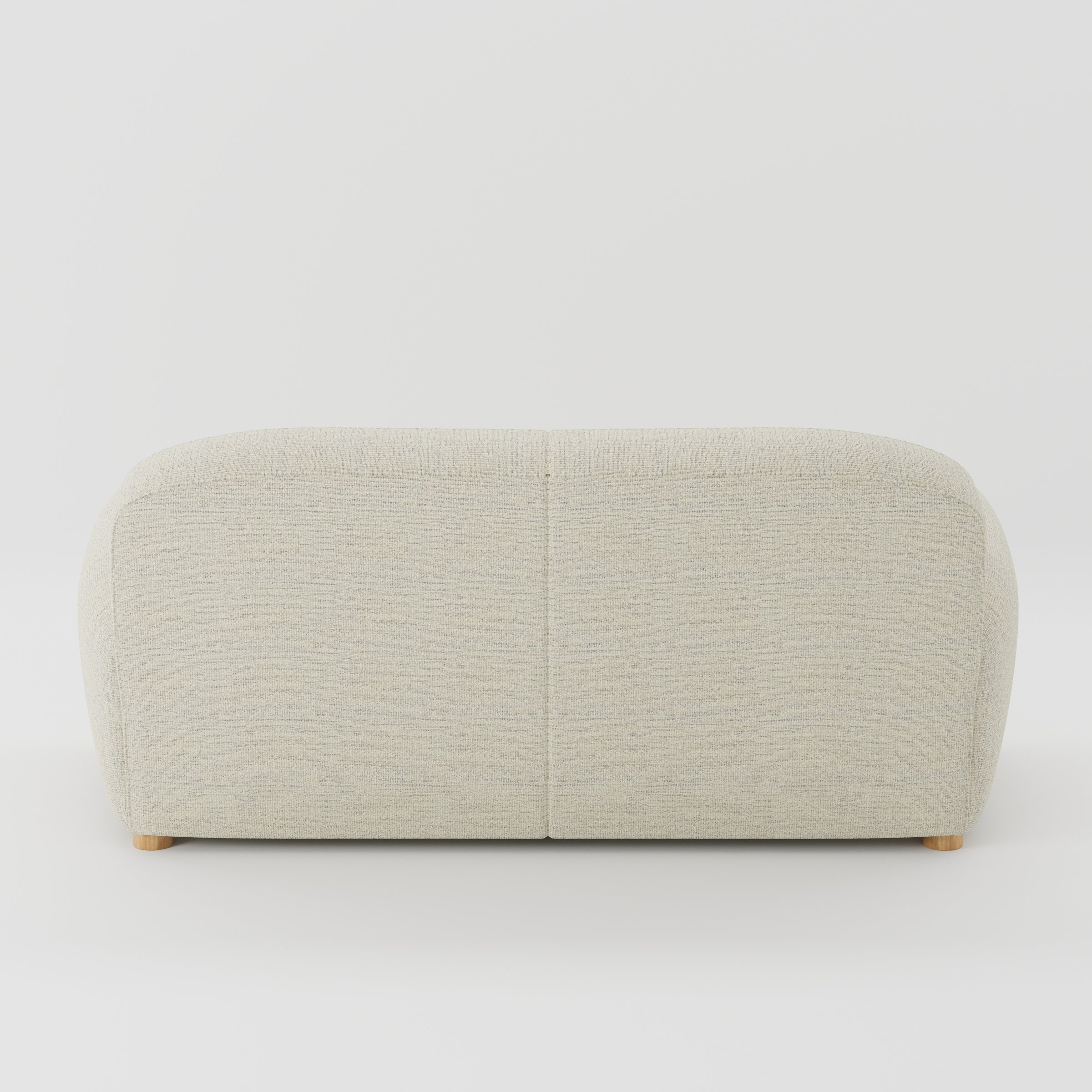 Fergus sofa in Orsay Boucle Cream and Marine shown from the rear highlighting back cushions and upholstery finish.