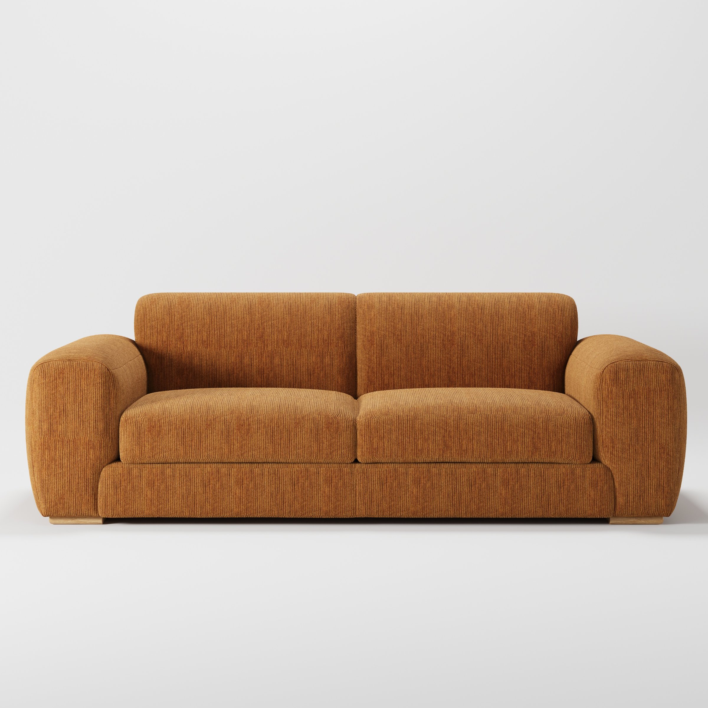 Darwell sofa in Caldey Velvet Corduroy Tobacco shown front-on against a neutral studio backdrop.