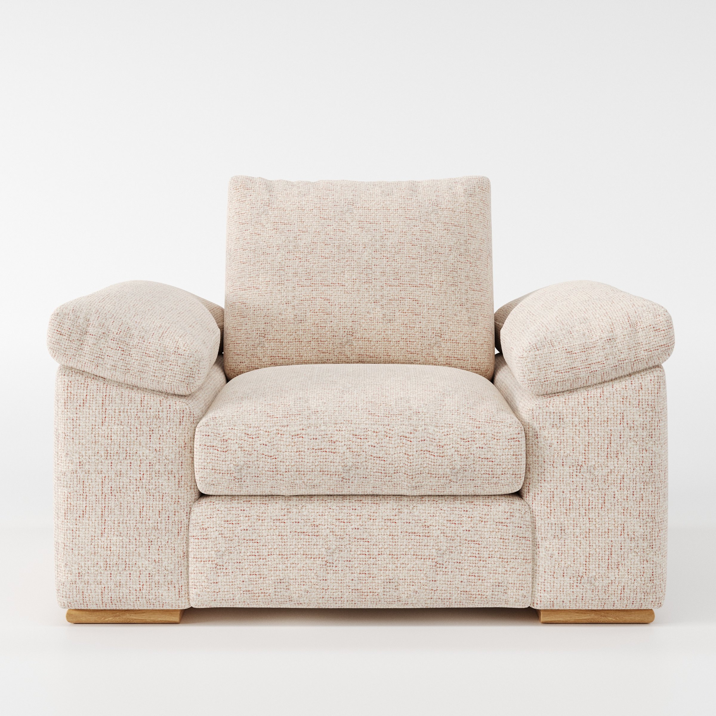 Moy armchair in Orsay Boucle Cream and Copper shown front-on against a neutral studio backdrop.