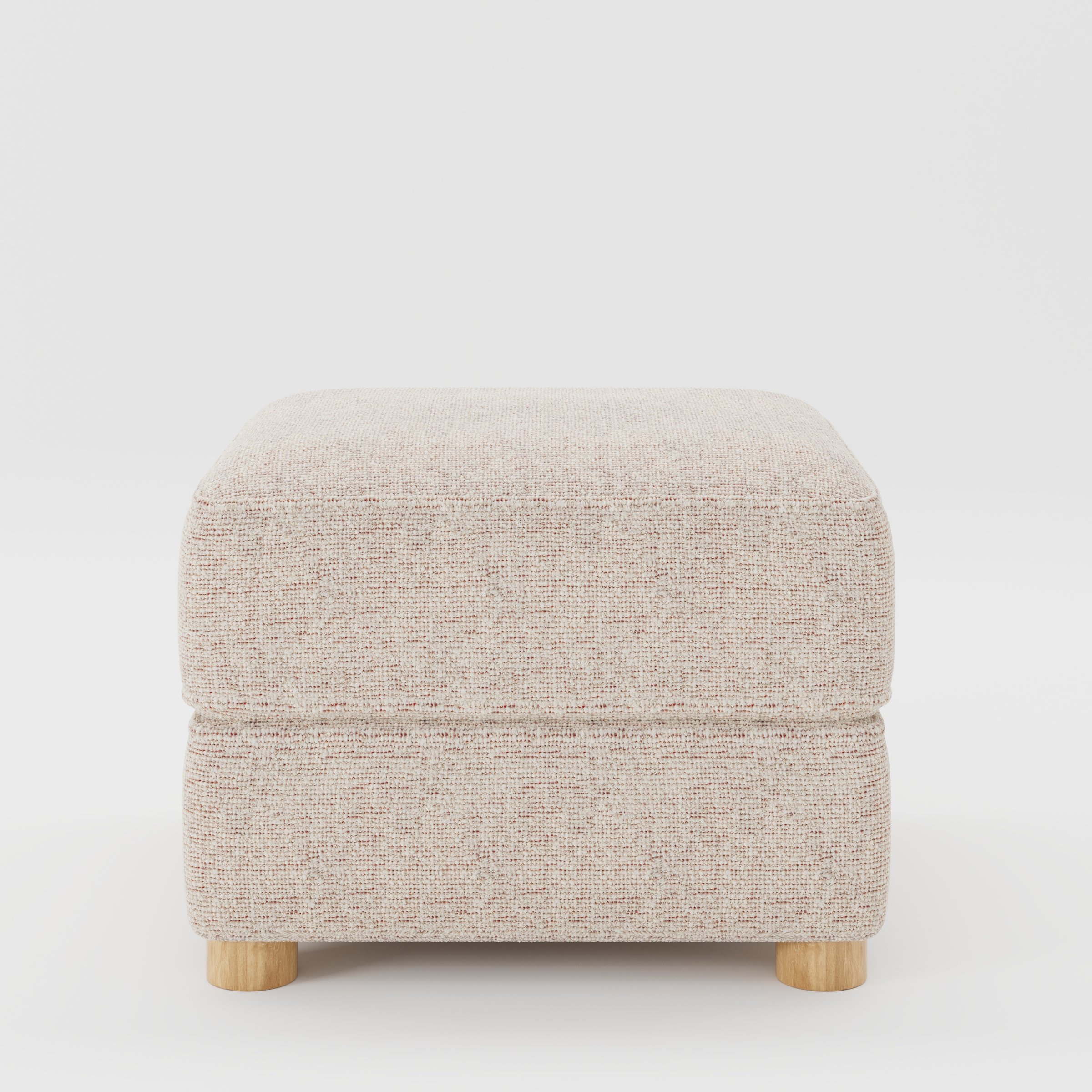 Fergus footstool in Orsay Boucle Cream and Copper shown front-on against a neutral studio backdrop.