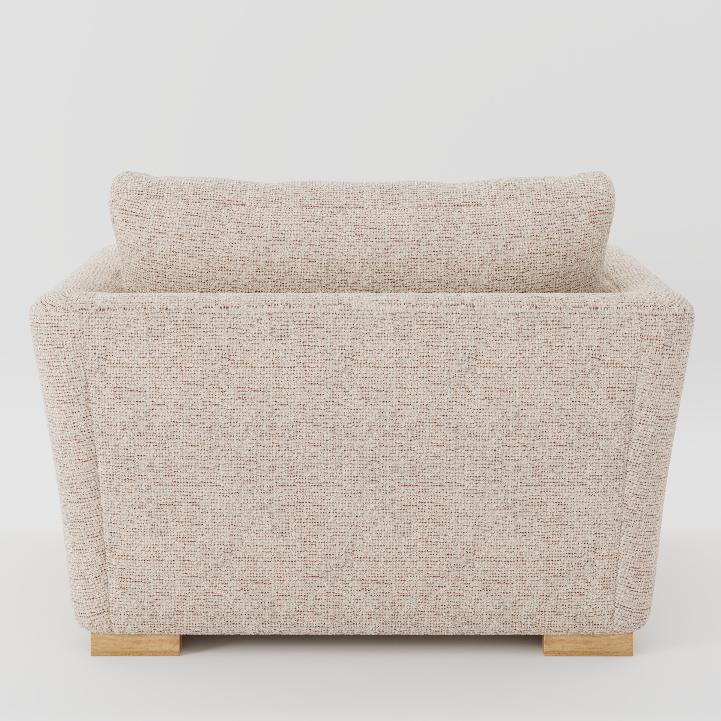 Stowe armchair in Orsay Boucle Cream and Copper shown from the rear highlighting backrest shape and upholstery finish.