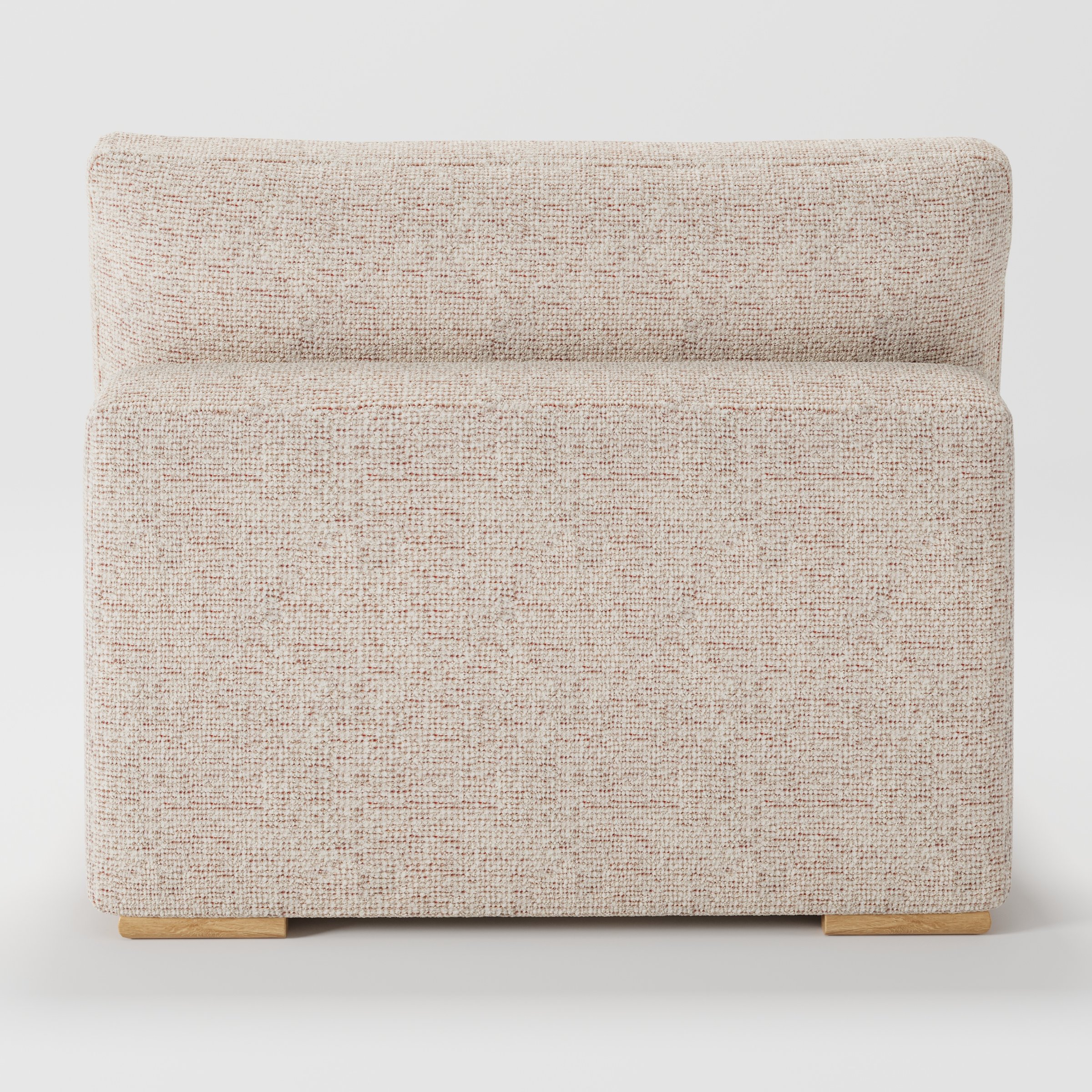 Olton single sofa unit in Orsay Bouclé Cream and Copper shown from the back with a clean upholstered finish and timber feet.