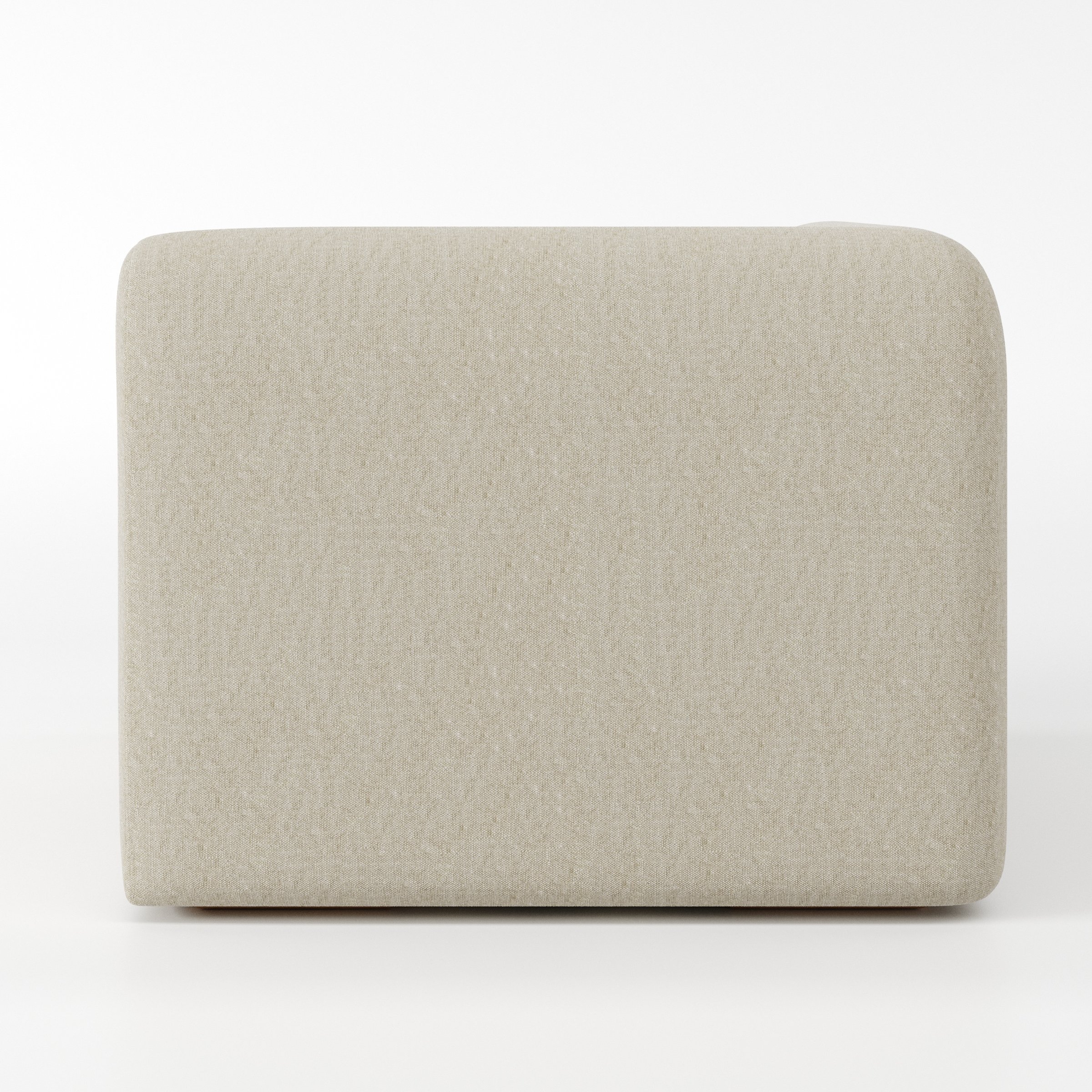 Drumquin modular sofa corner unit in Alderney Linen Oatmeal shown from the rear highlighting its clean, fully upholstered back.
