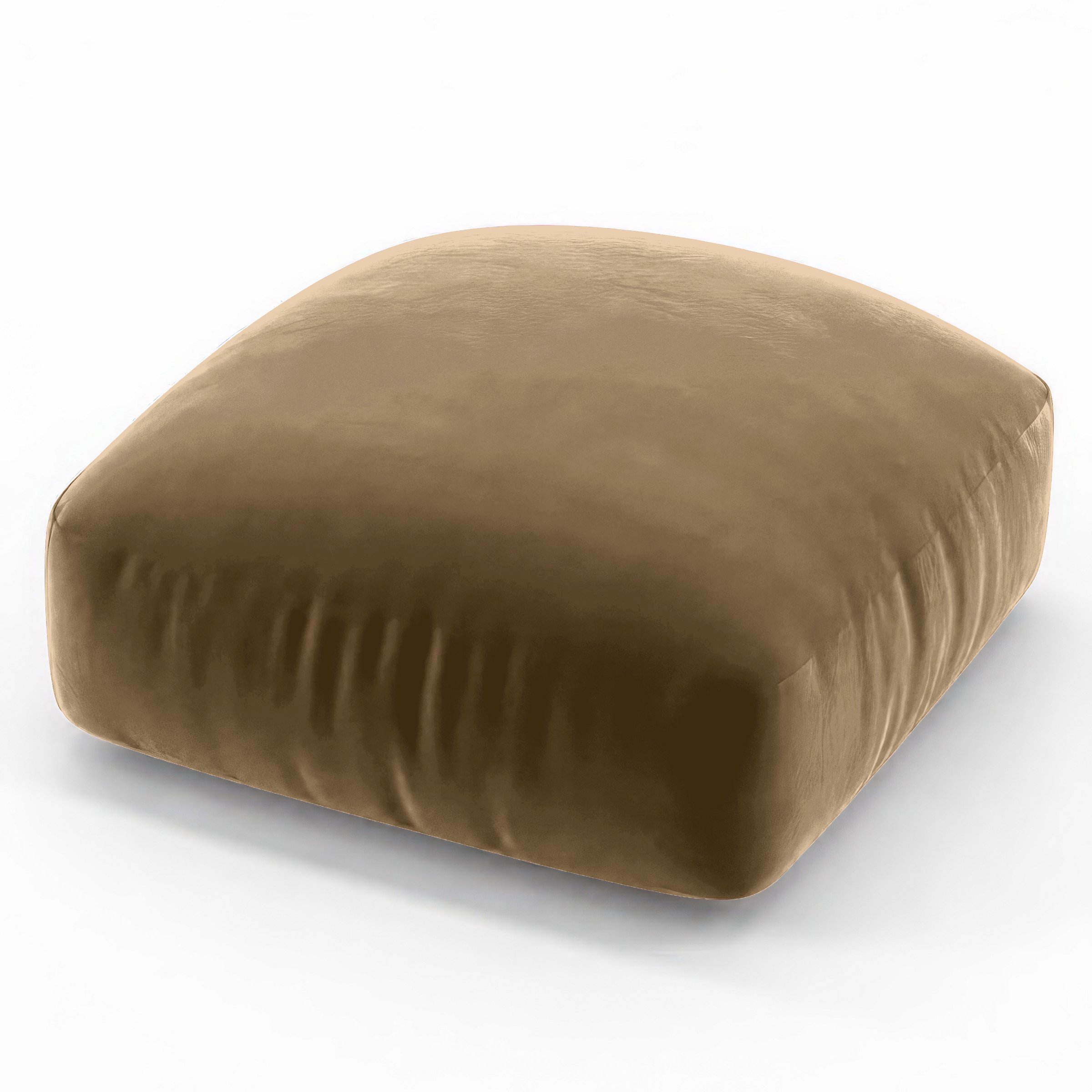 Seat cushion comfort sample upholstered in Plush EasyClean Velvet in Caribou, size 50cm x 50cm.