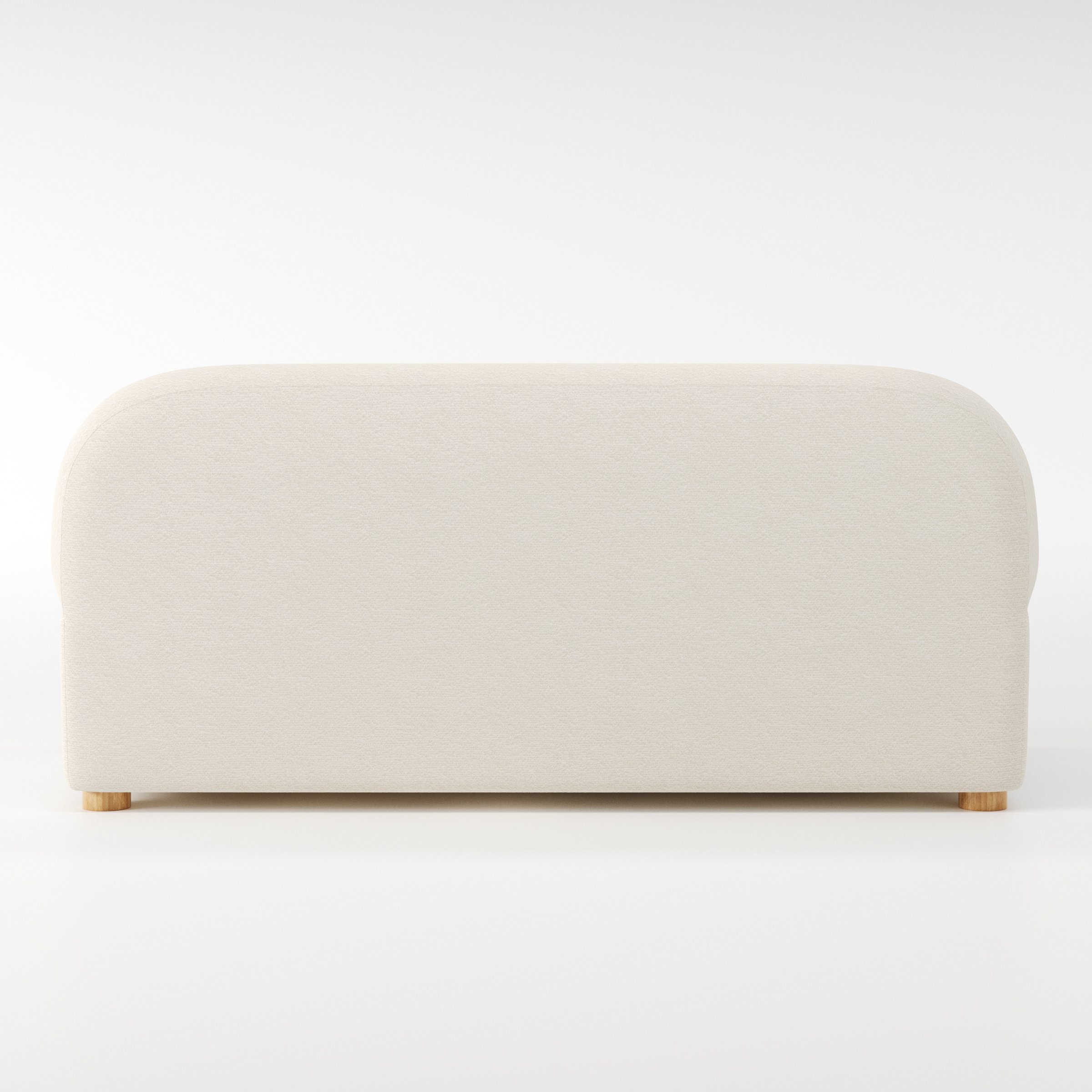 Awe sofa in Kilda Boucle Cream shown from the rear highlighting back cushions and upholstery finish.